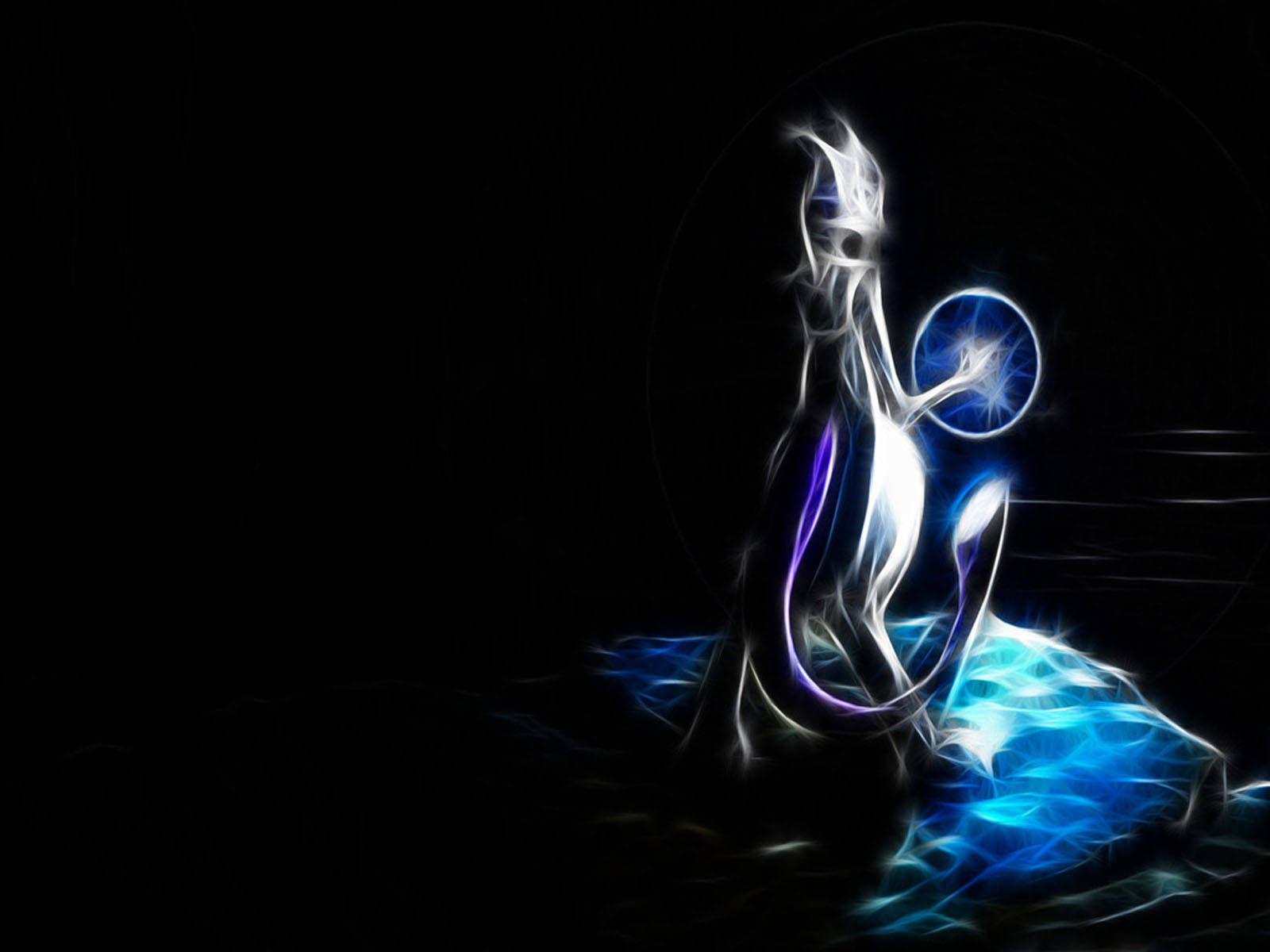 Shiny Mewtwo In The Void Background