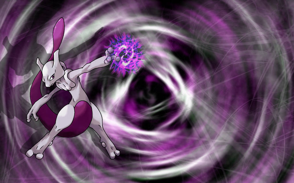 Shiny Mewtwo Purple Void Ball Background