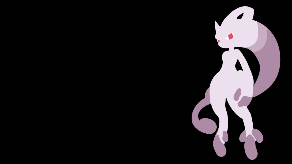 Shiny Mewtwo Vector On Black Background