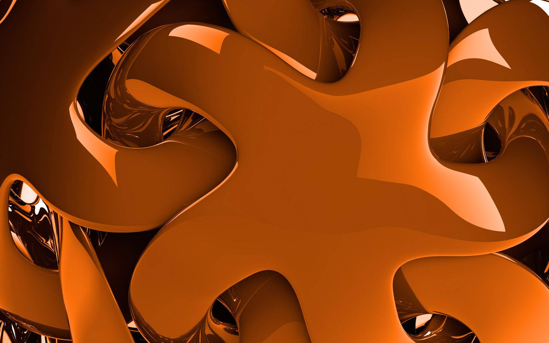 Shiny Neon Orange Abstract Shapes Background