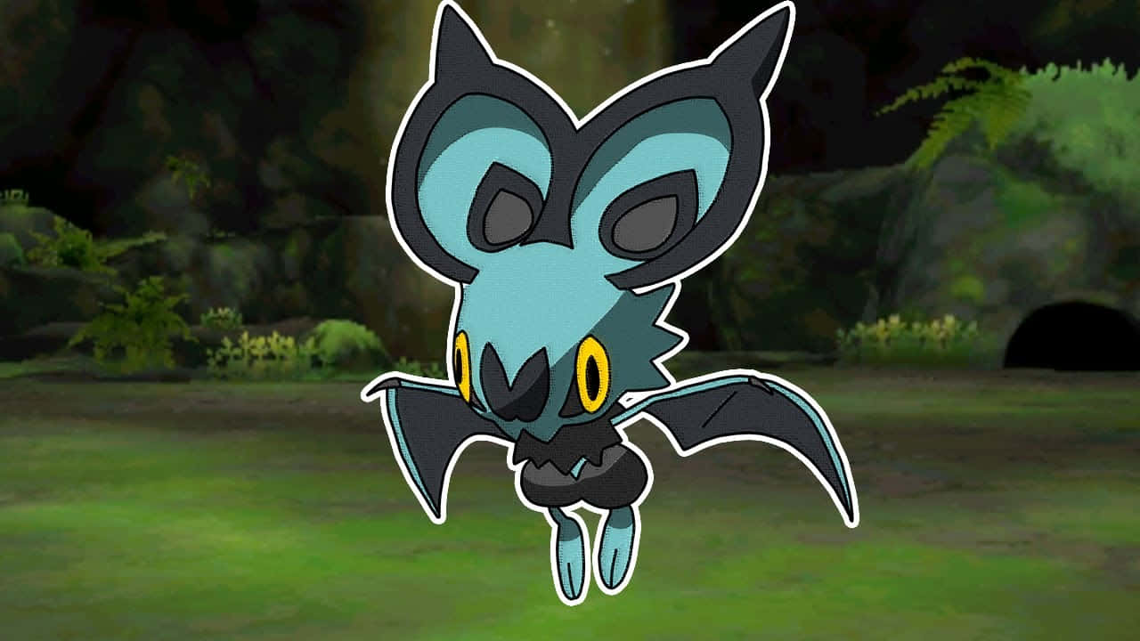 Shiny Noibat In Grassy Forest Background