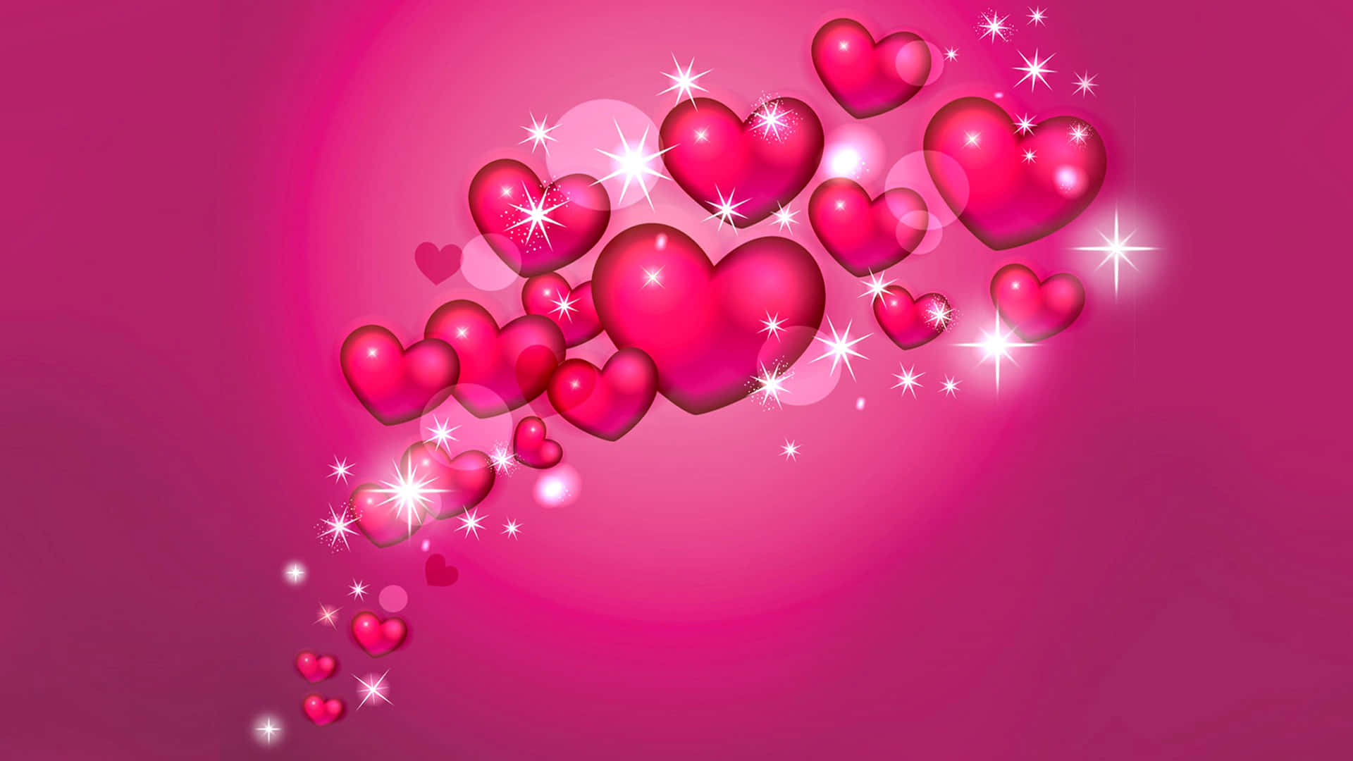Shiny Pink Hearts Background