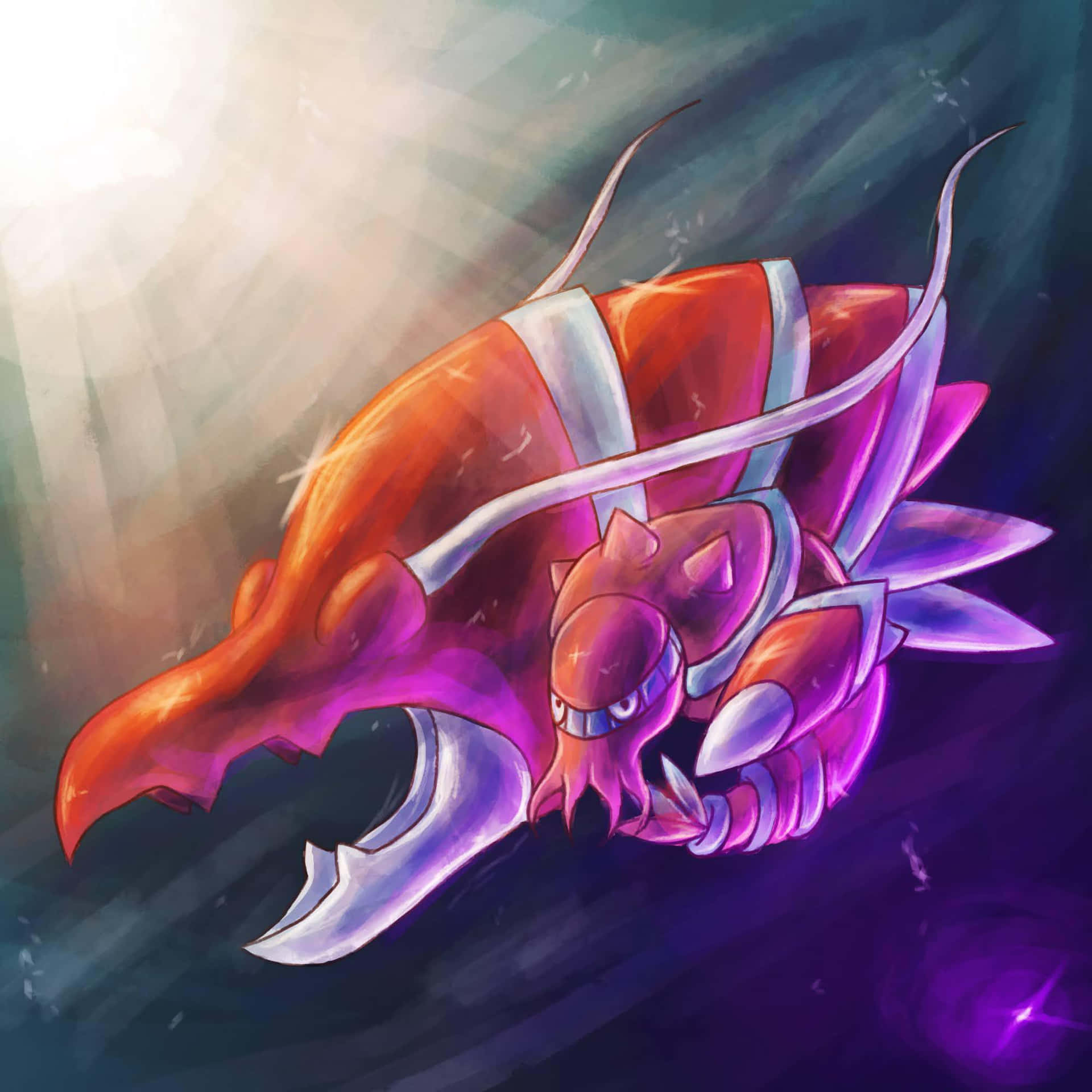 Shiny Red Clawitzer Background