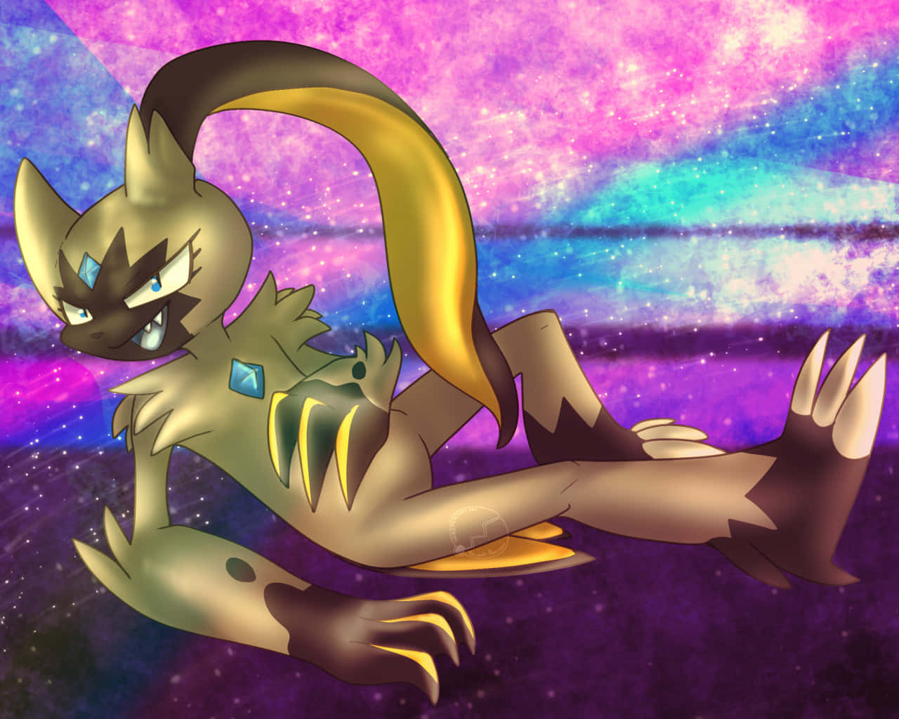 Shiny Sneasler Pokemon With Galaxy Background Background