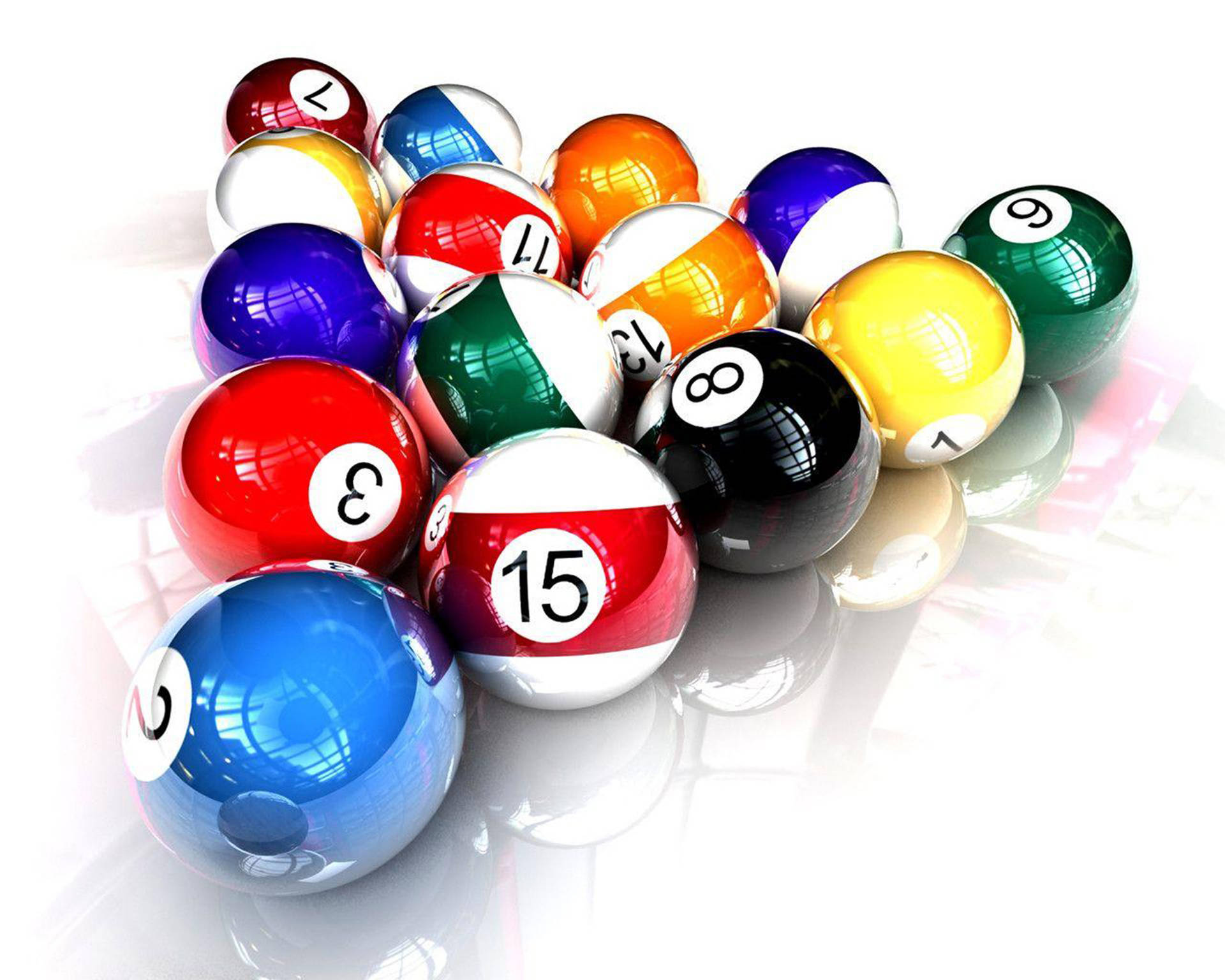 Shiny Snooker Balls Background
