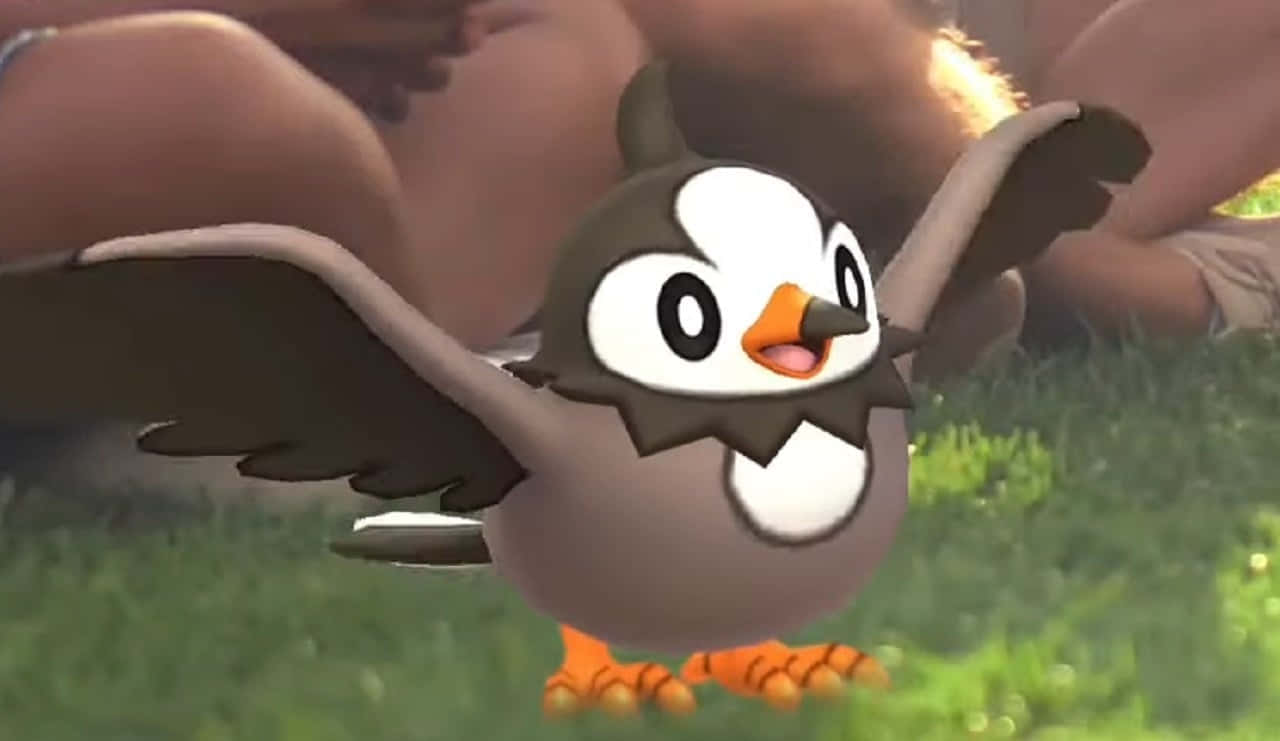 Shiny Starly Spreading Its Wings Background
