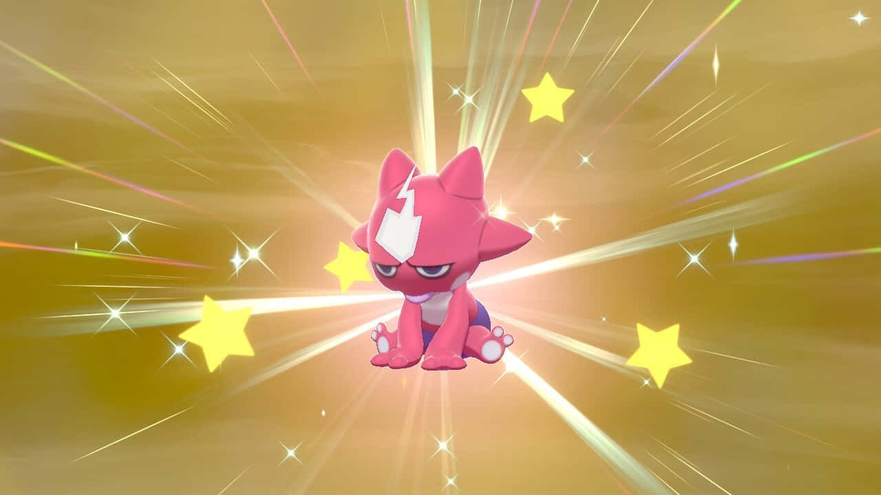 Shiny Toxel With Golden Stars Backdrop Background
