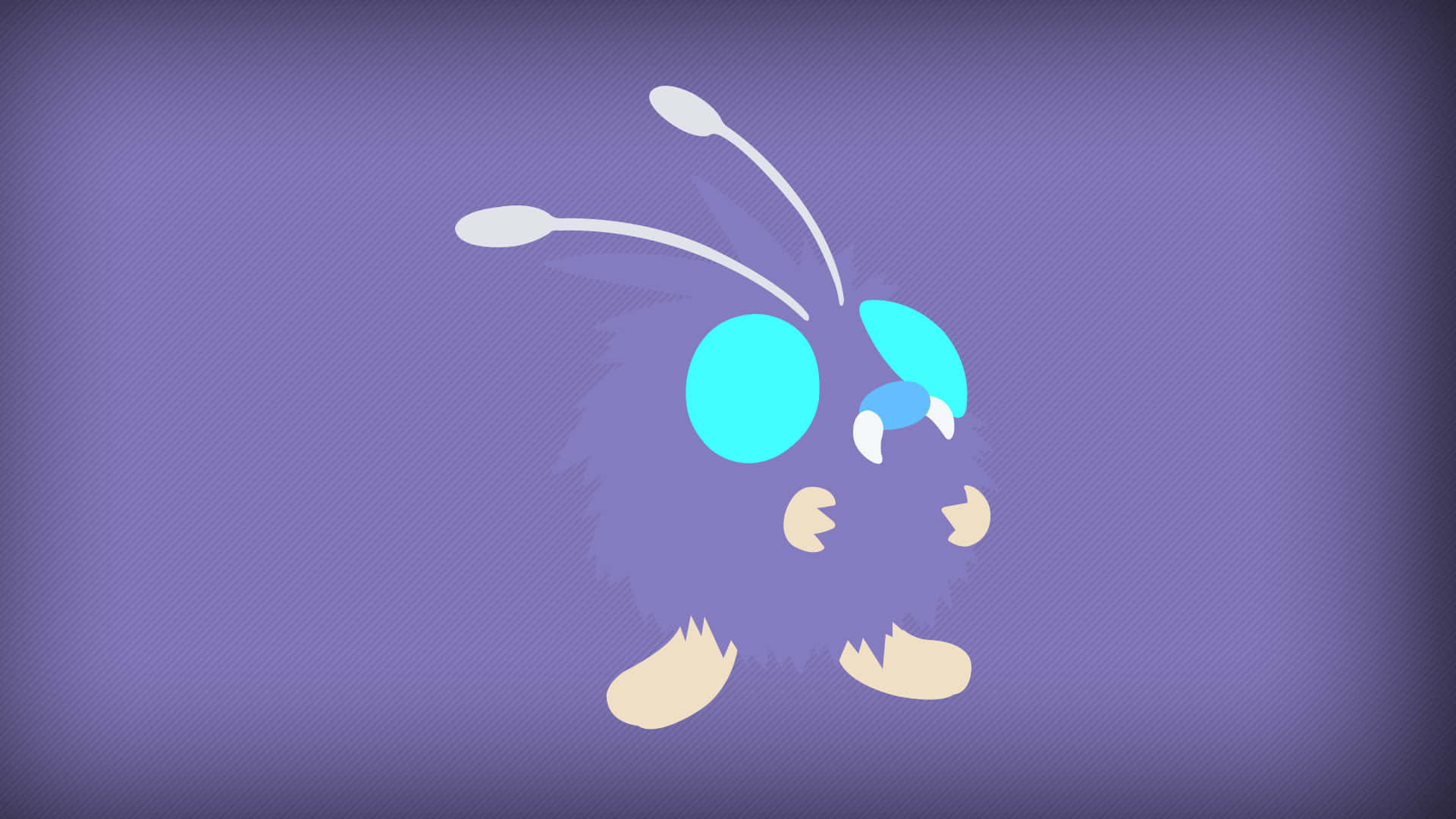 Shiny Venonat Blending In Purple Background Background