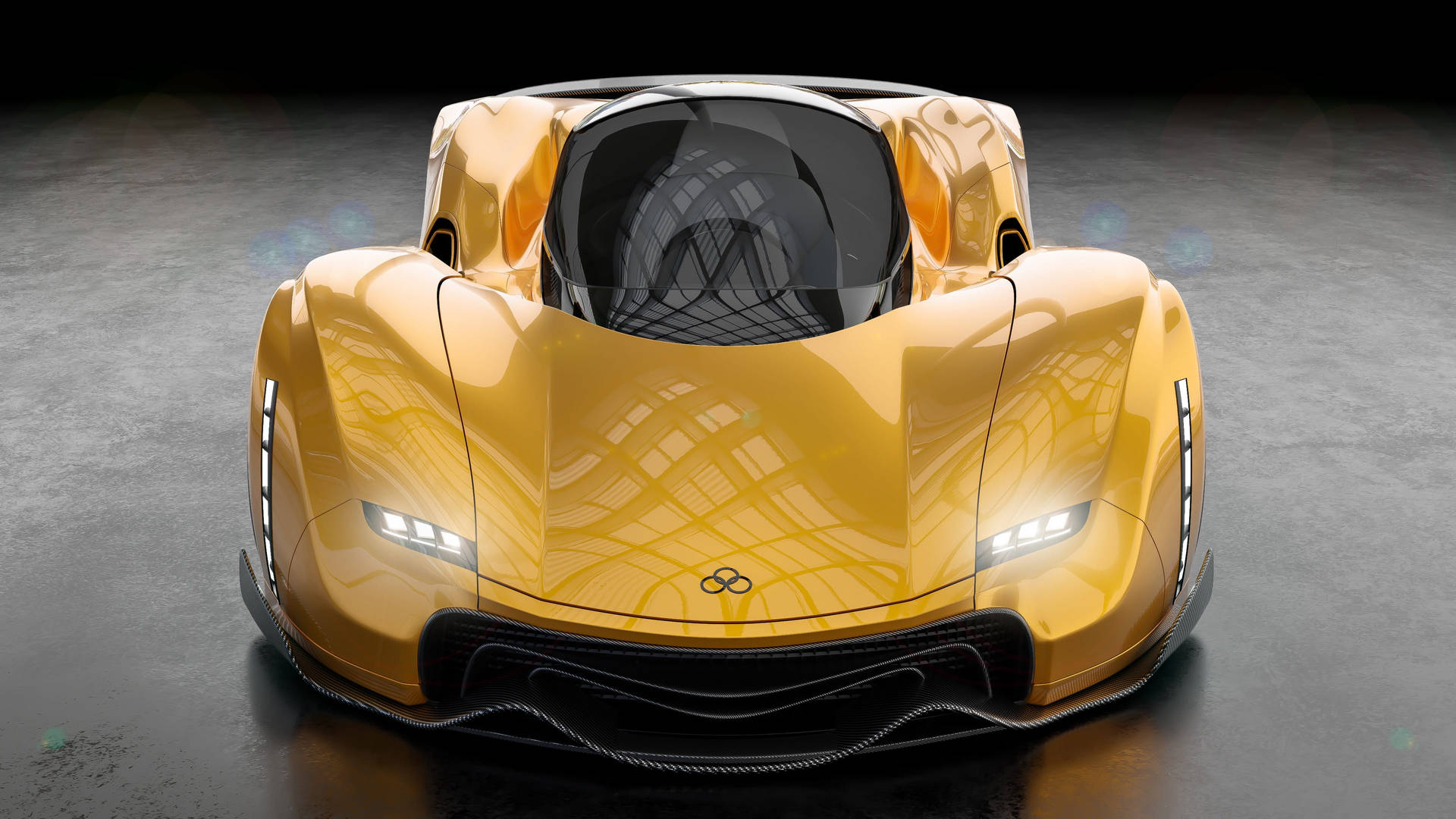 Shiny Yellow 3d Car Background