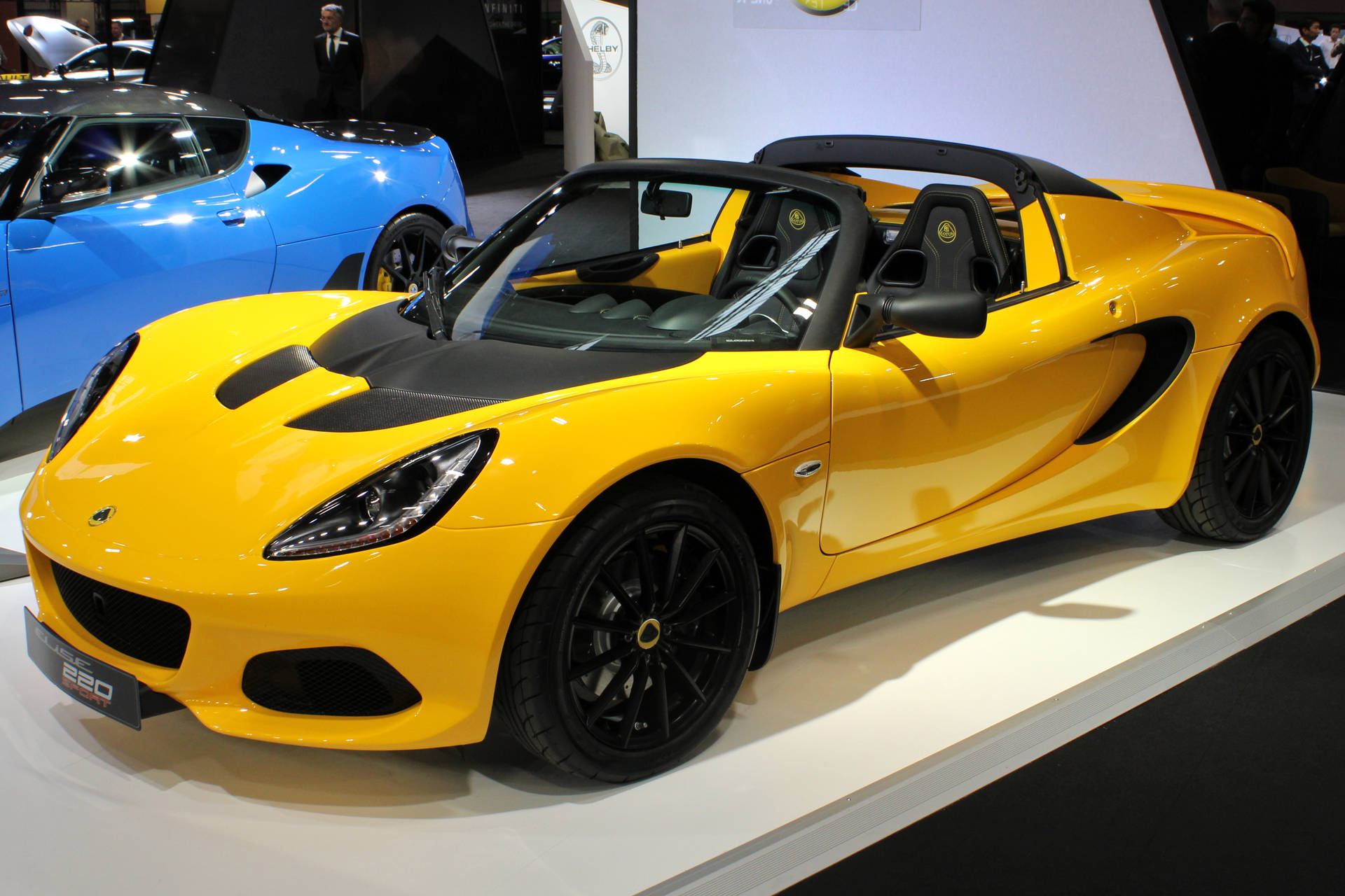 Shiny Yellow Lotus Convertible Car