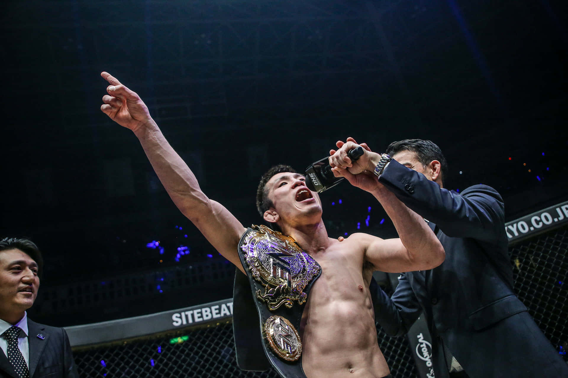 Shinya Aoki Celebrating Win Japan Background