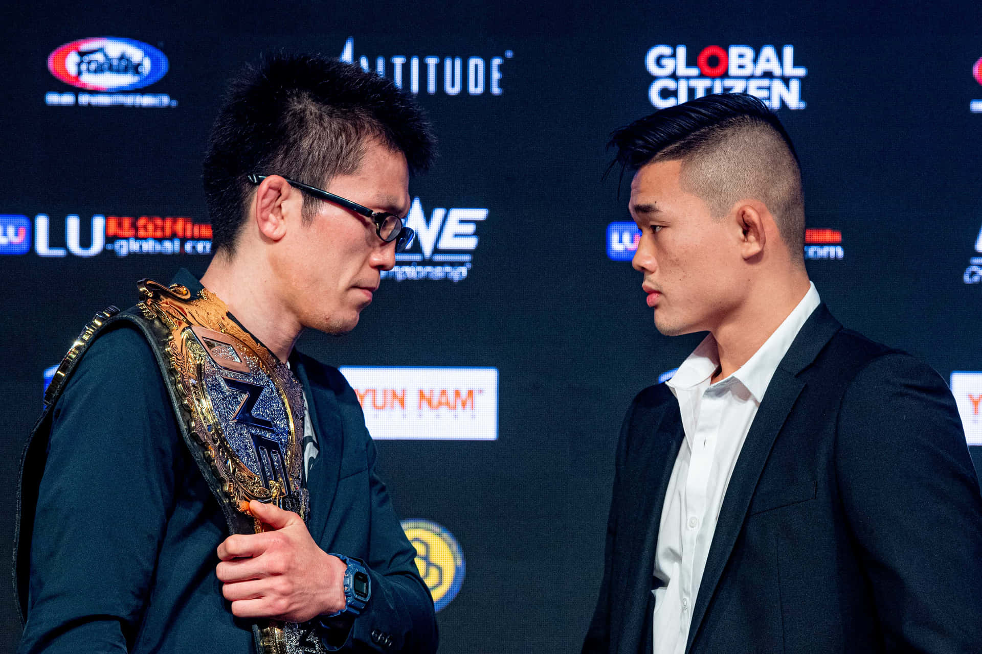 Shinya Aoki Christian Lee Press Conference Face Off Background