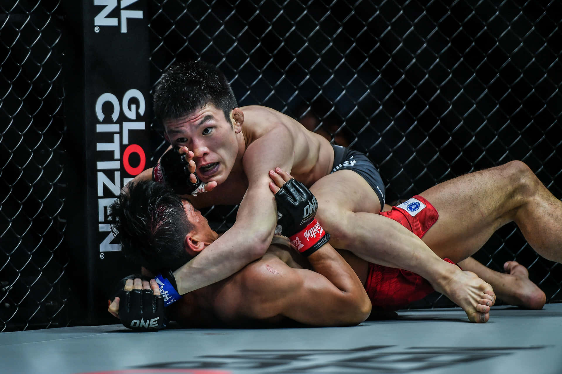 Shinya Aoki Pinning Down Opponent Background