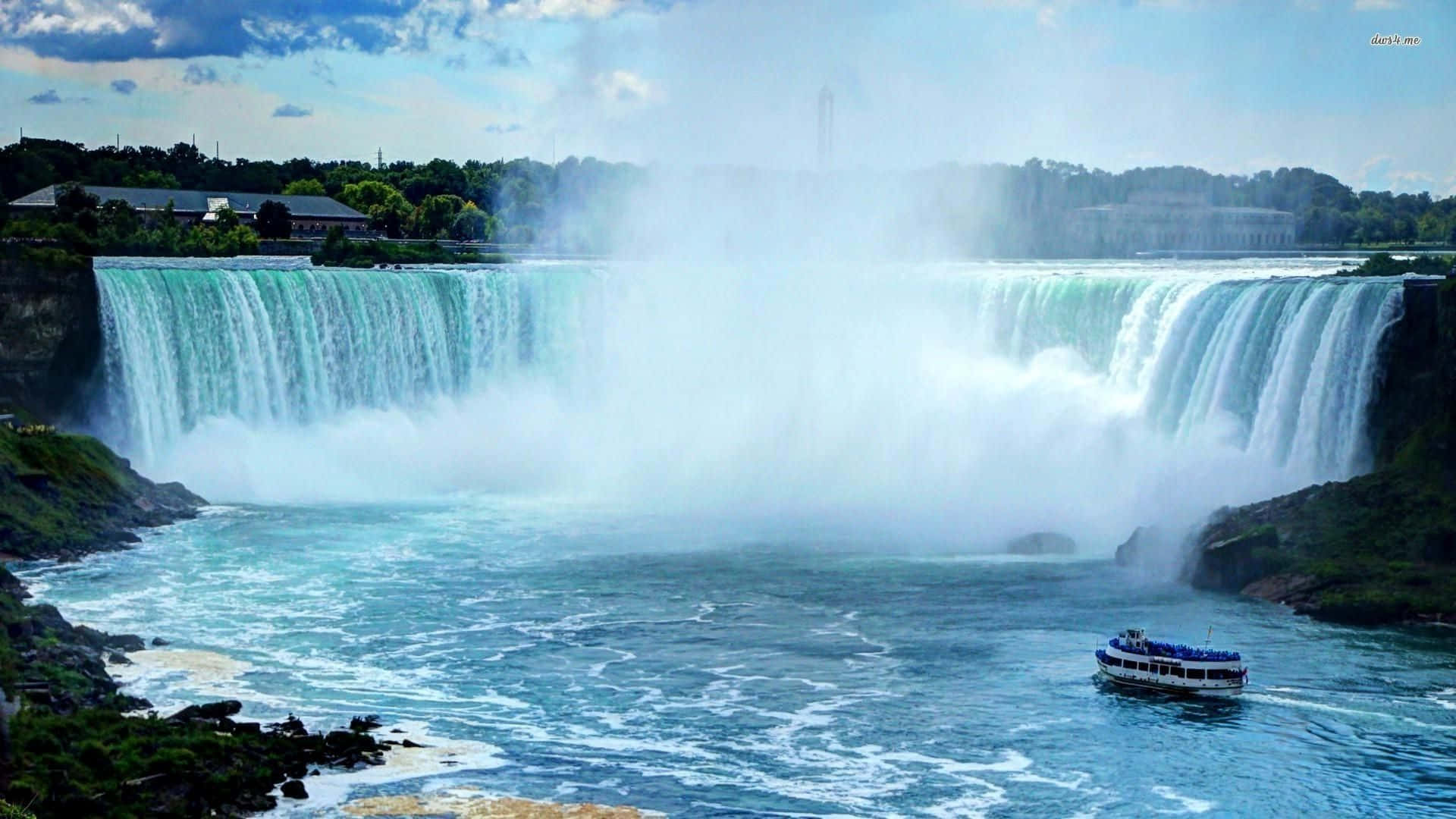 Ship Across Horseshoe Niagara Falls Canada Background