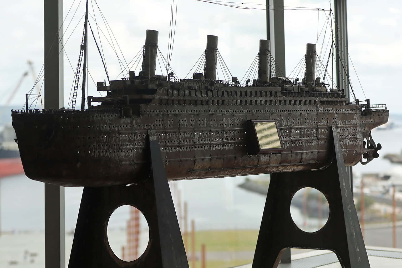 Ship Model At Rms Titanic Museum Background
