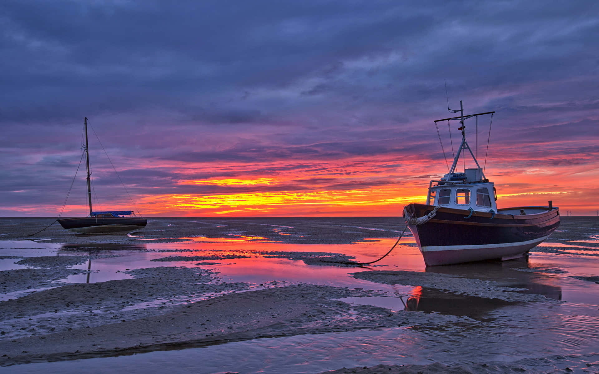 Ship On The Shallow Background