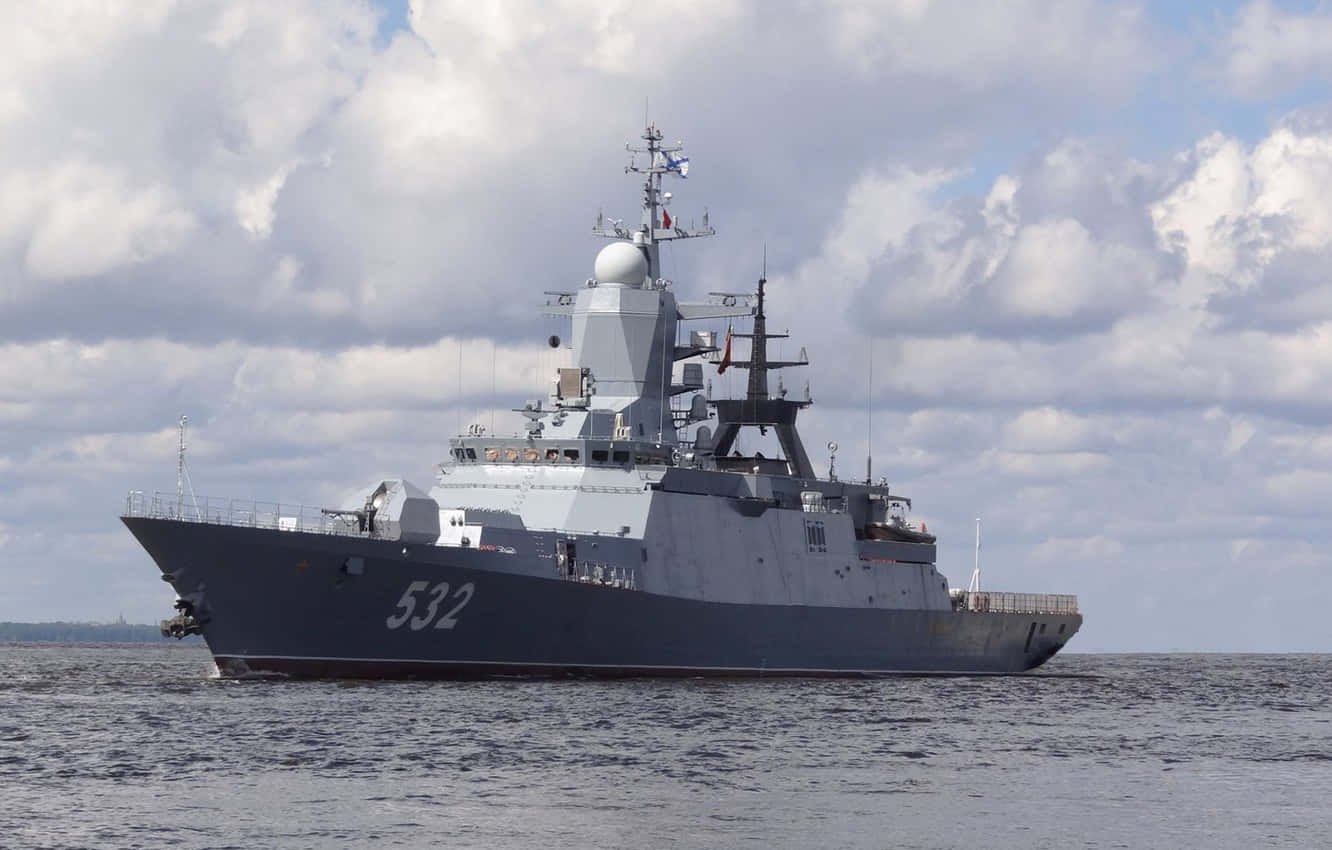 Ship With The Brisk Movement Of The Ocean