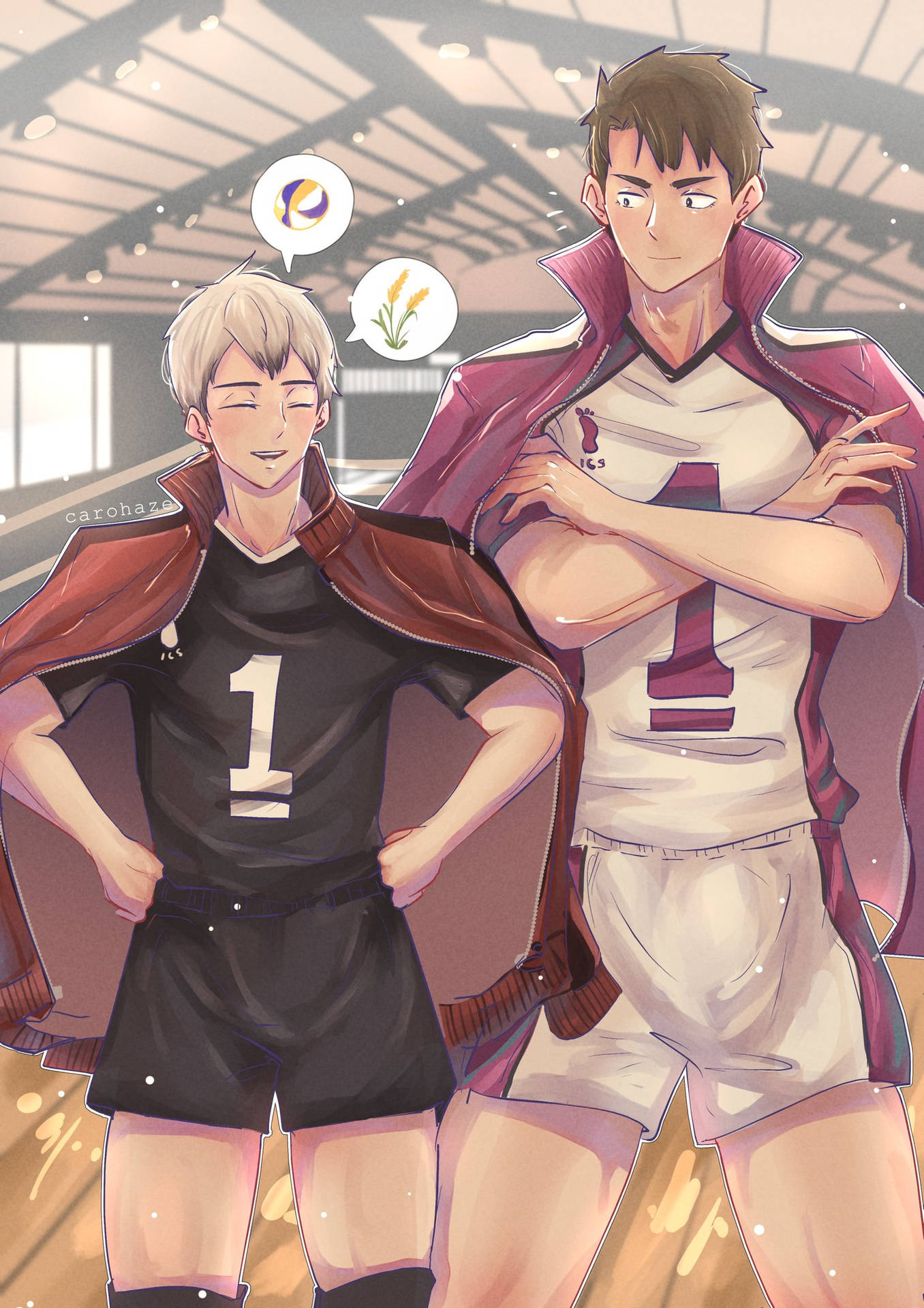 Shiratorizawa With Wakatoshi And Shinsuke Background