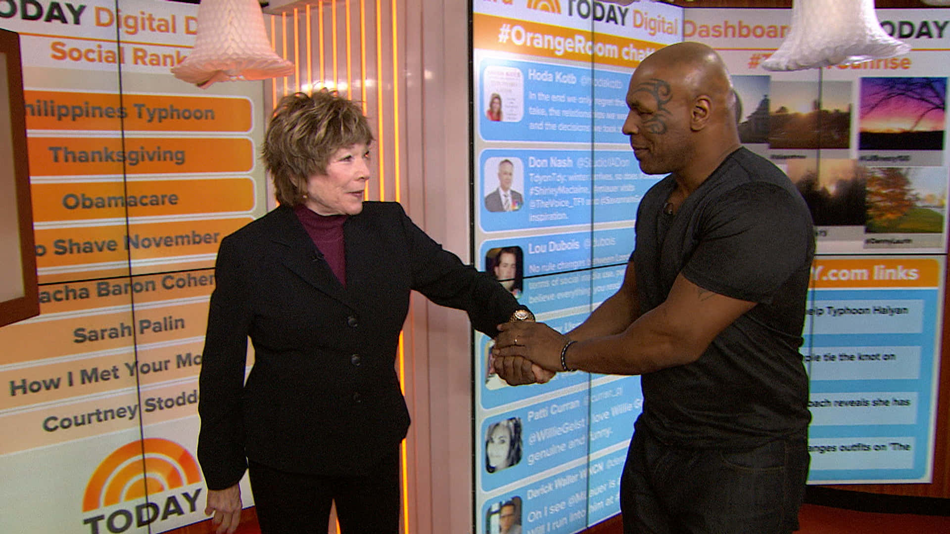 Shirley Maclaine With Mike Tyson In A Show