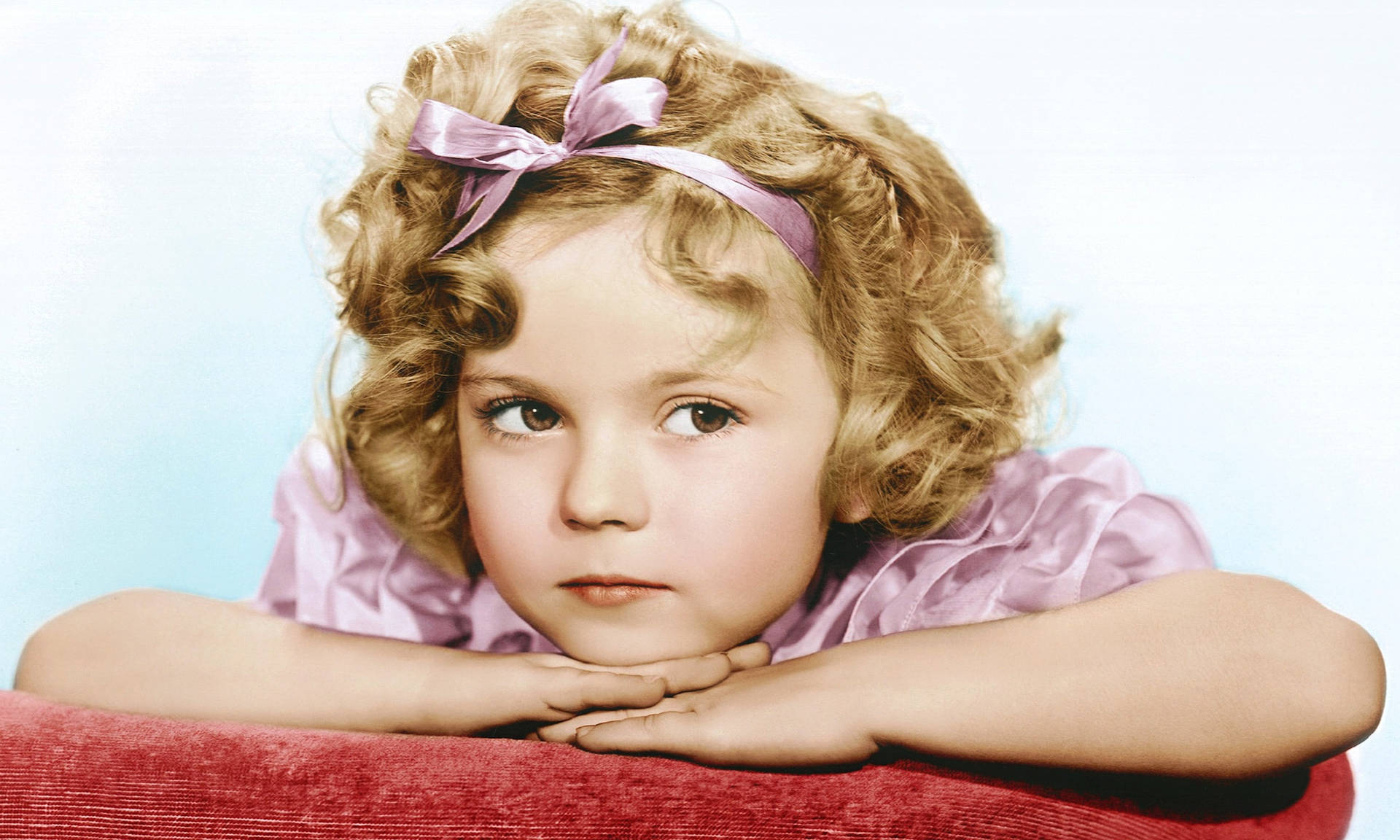 Shirley Temple In A Purple Dress