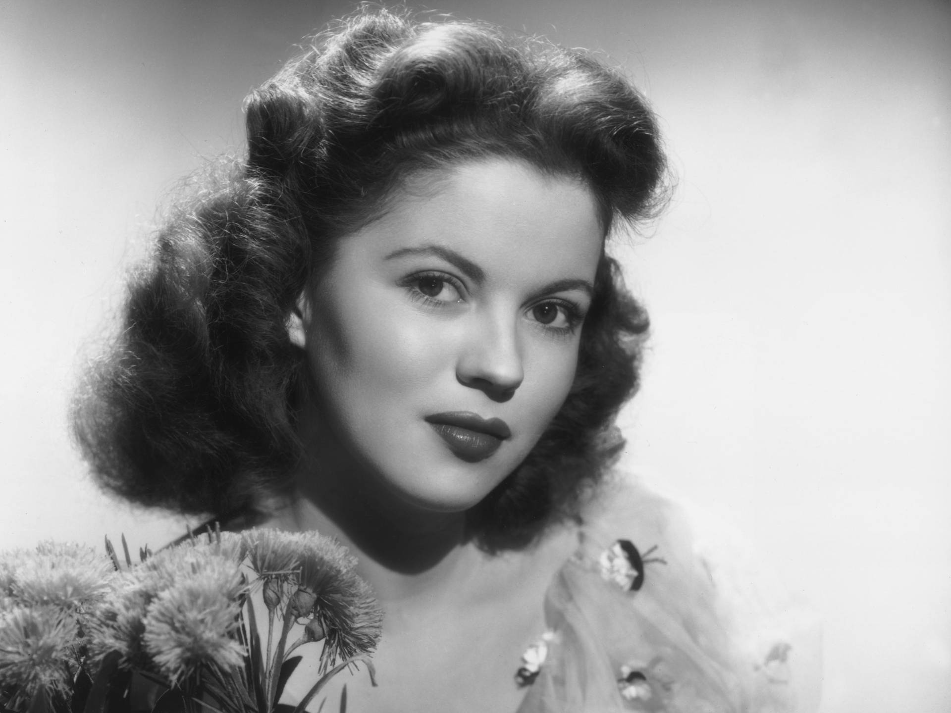 Shirley Temple In Black And White Background