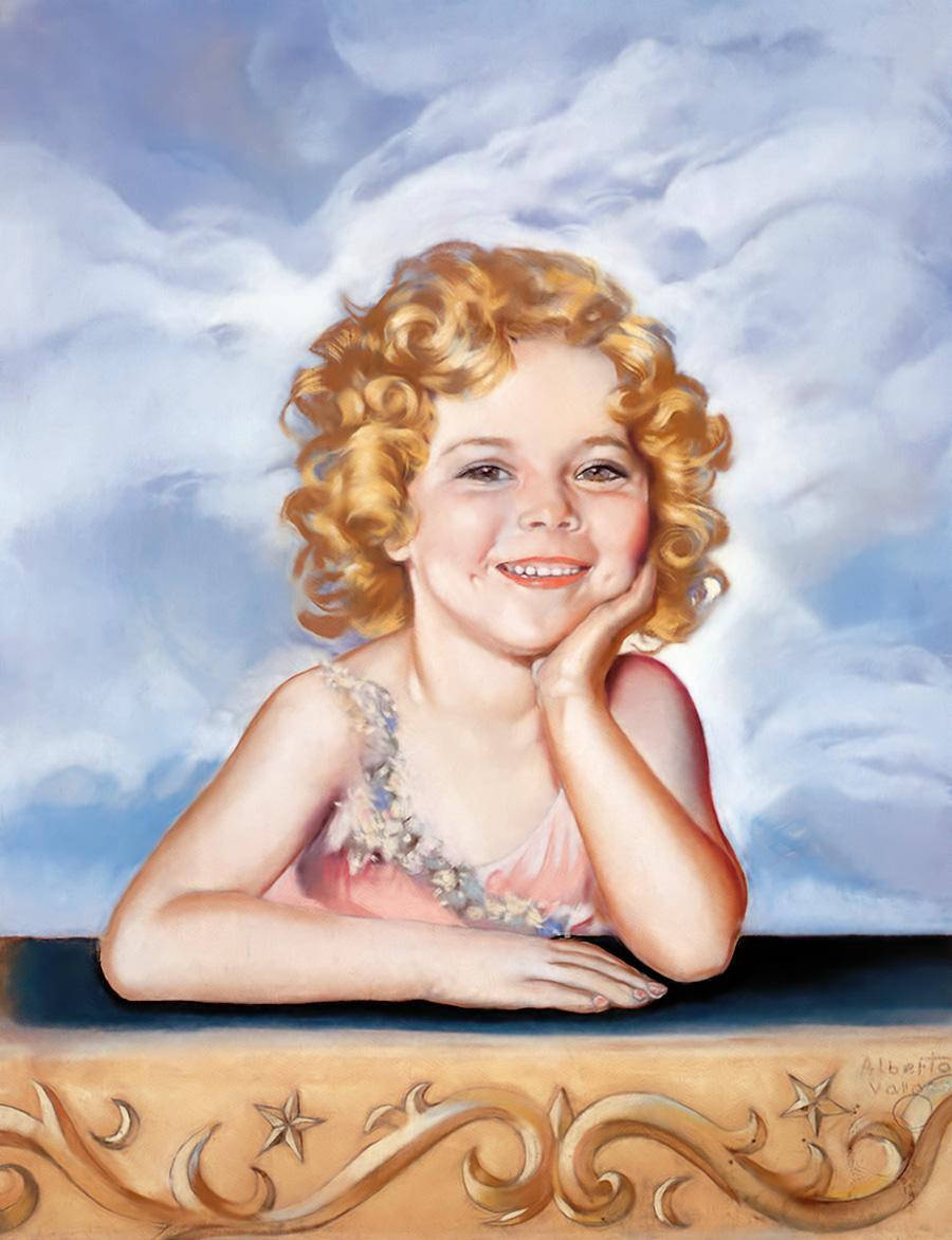 Shirley Temple Painted Portrait Background