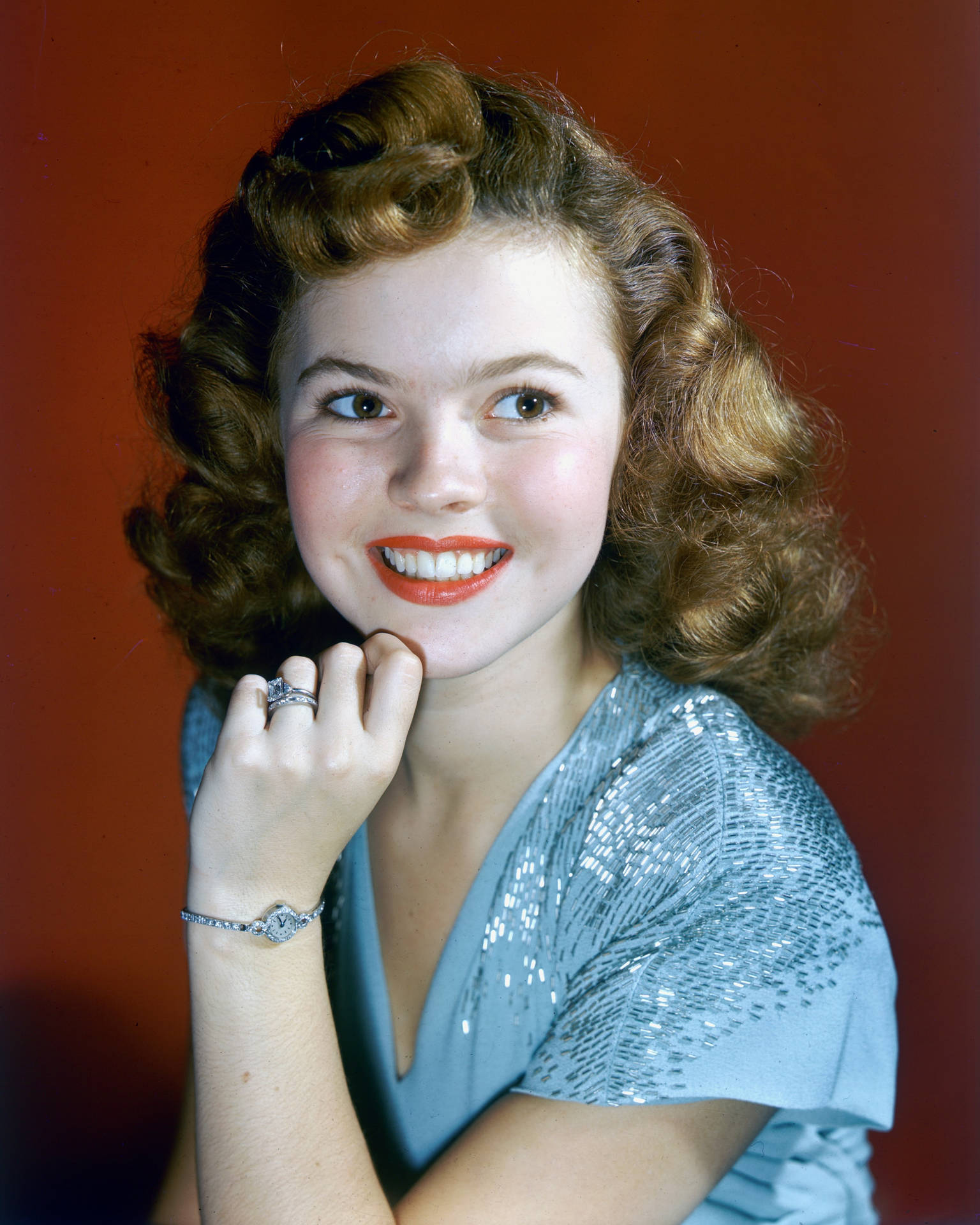 Shirley Temple Teenager Portrait Background