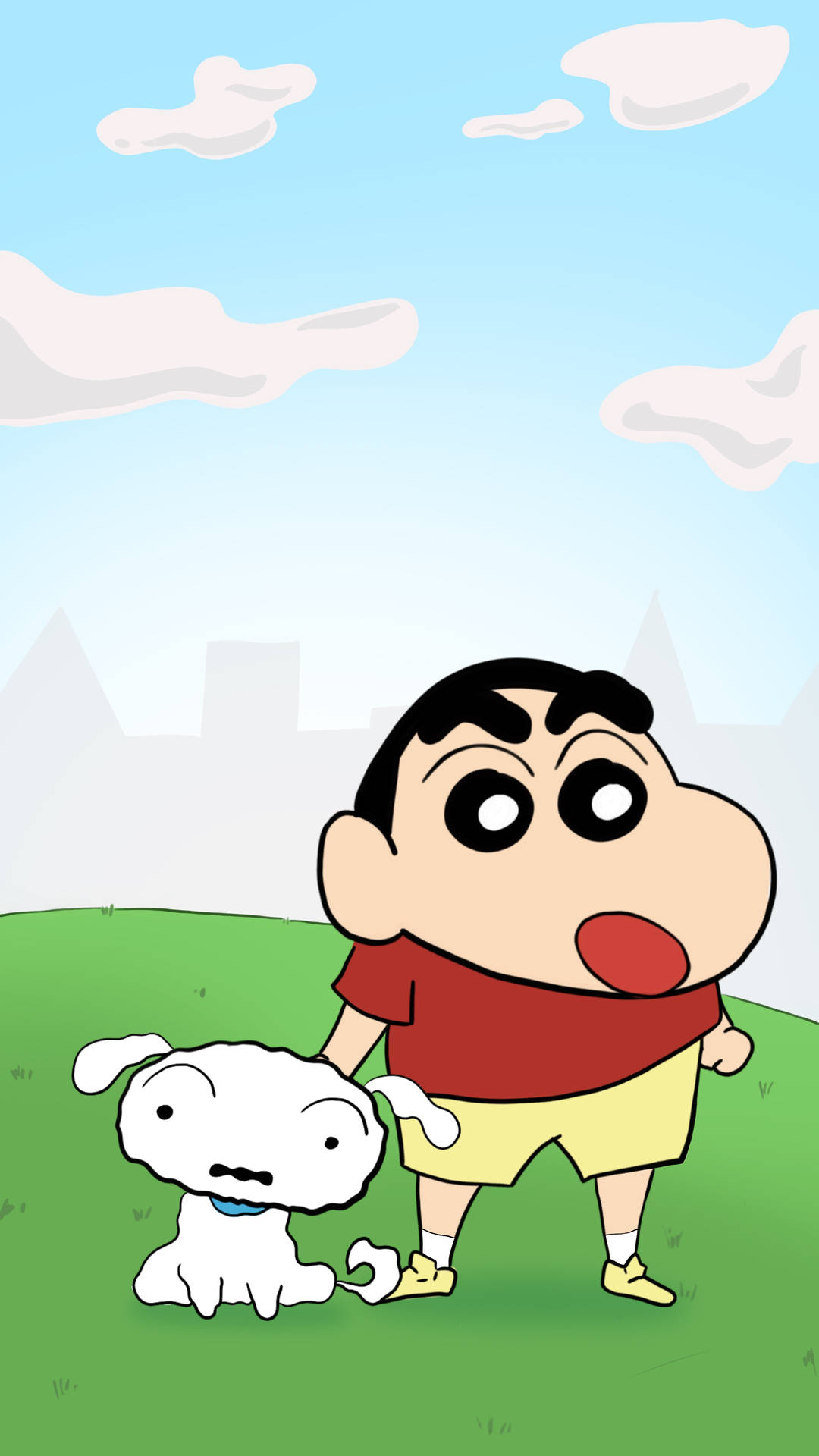 Shiro And Shin Chan Cartoon Background