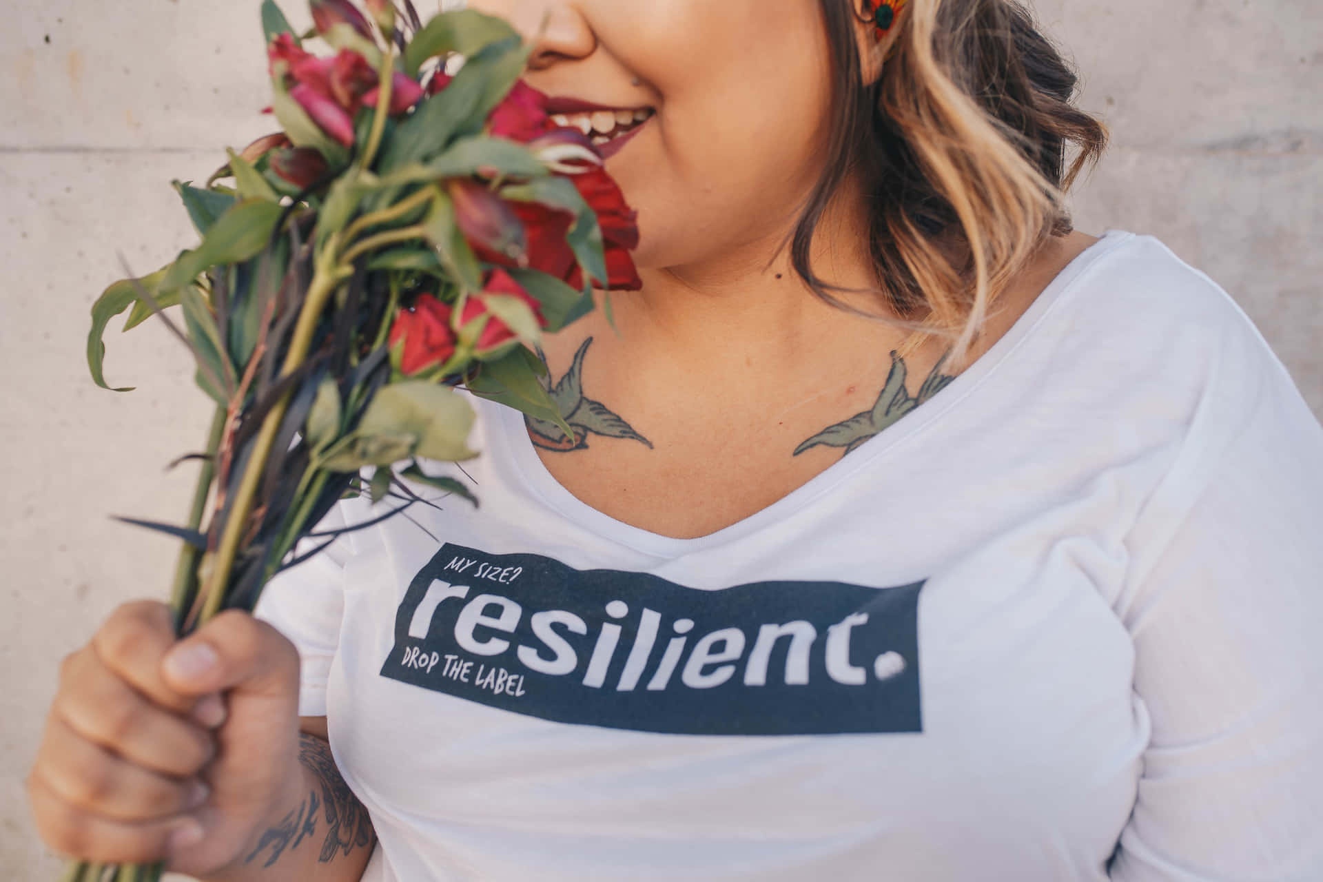 Shirt With A Resilient Word Background