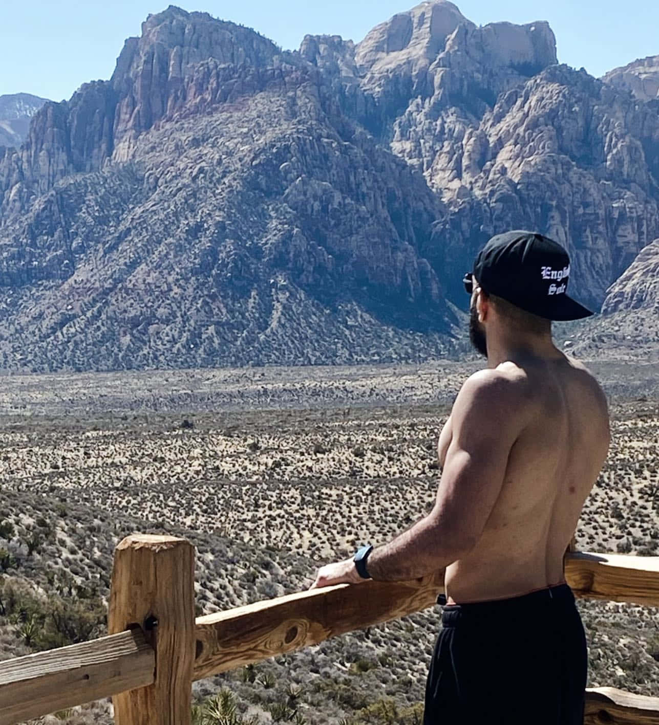 Shirtless Belal Muhammad Looking At Moutains