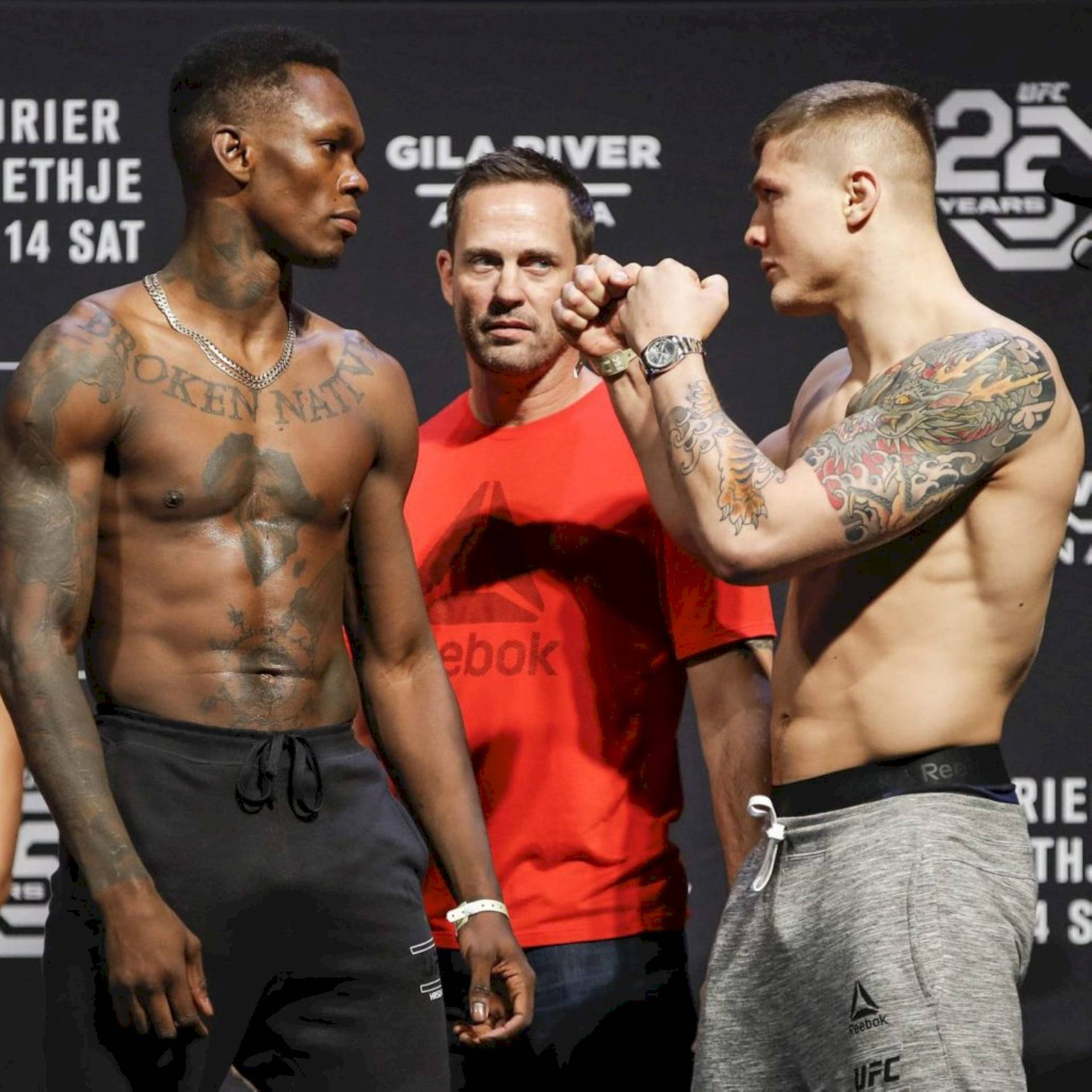 Shirtless Marvin Vettori And Israel Adesanya Background