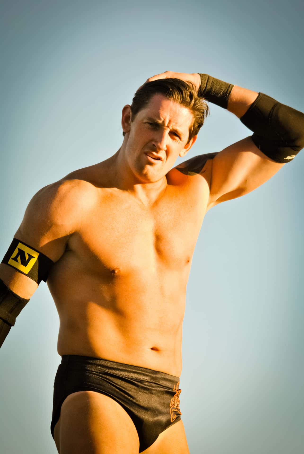 Shirtless Wade Barrett Of Wwe Background