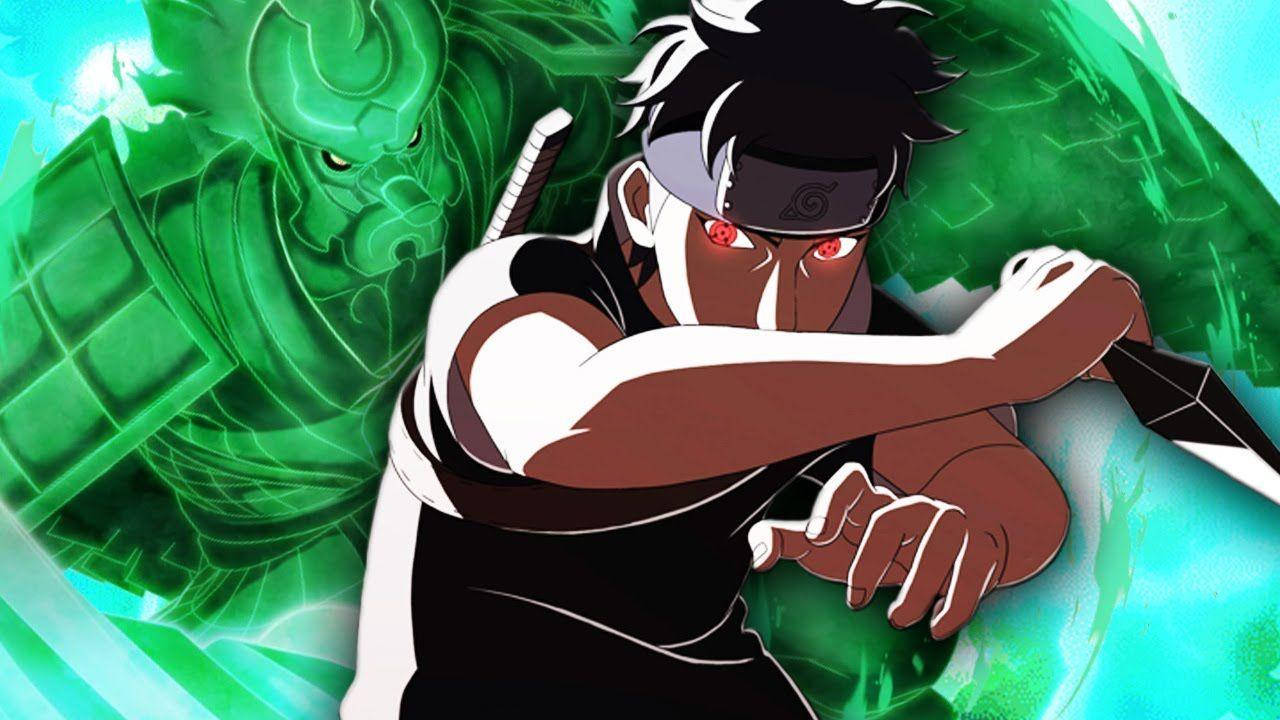 Shisui Red Eyes With Susanoo Background