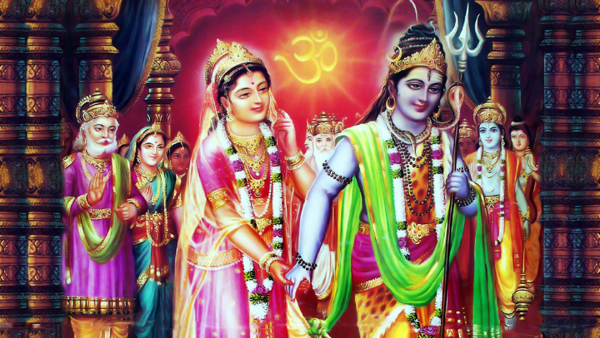 Shiv Parivar Marriage Shiva Parvati Background