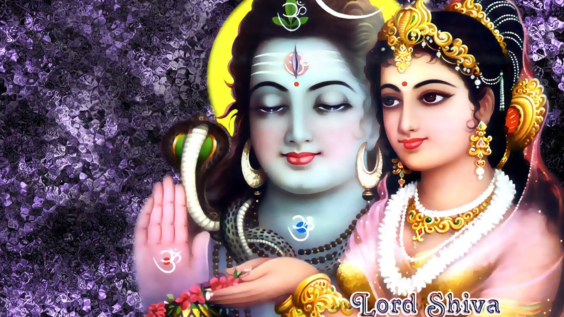Shiv Parvati Hd Abstract Violet Background