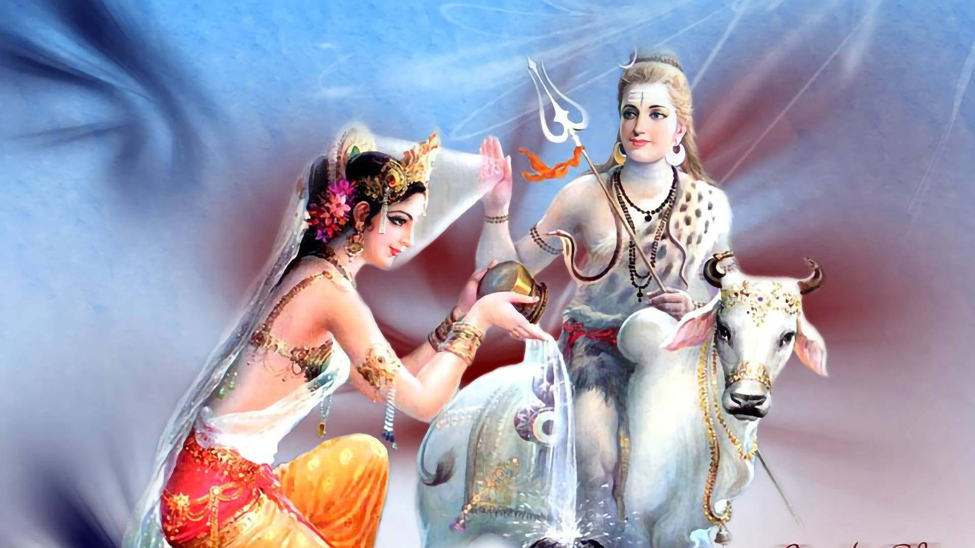Shiv Parvati Hd Blessing Background