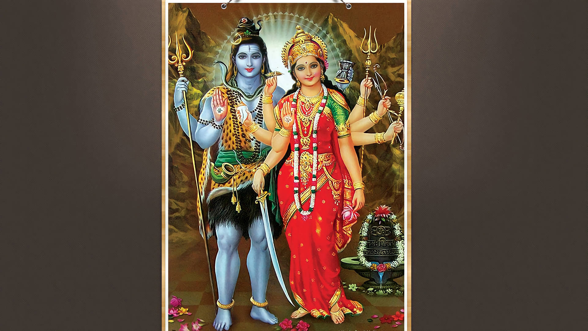 Shiv Parvati Hd In Square Frame Background