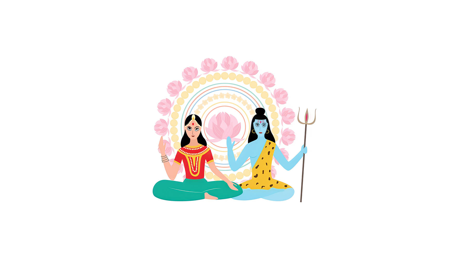 Shiv Parvati Hd Meditation Wreath Background