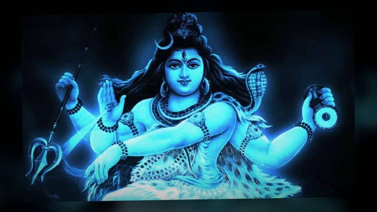 Shiv Shankar Neon Blue Hd Background