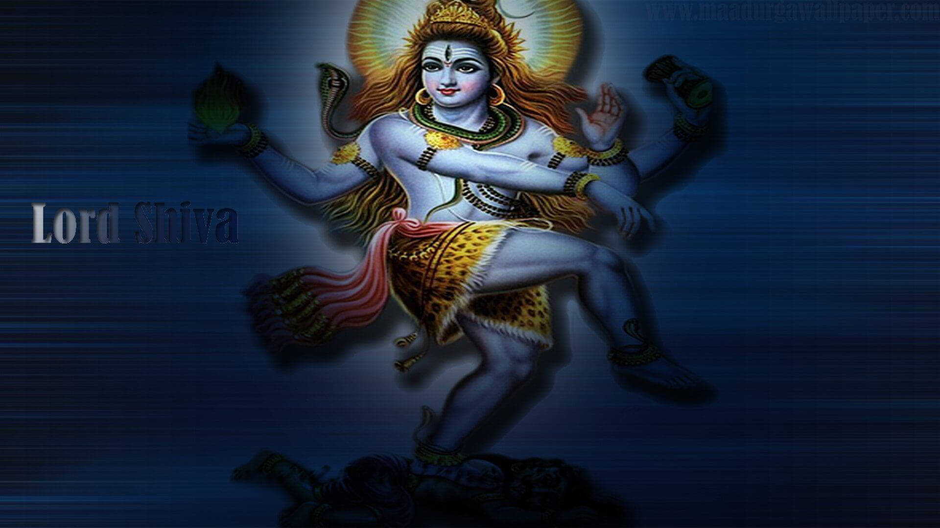 Shiv Tandav Blue Aesthetic Dancing With Arms Background