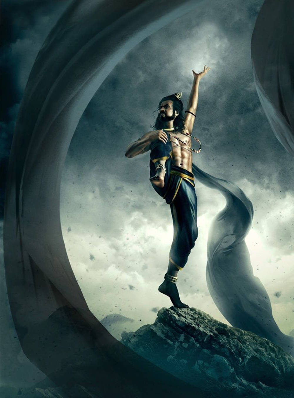 Shiv Tandav Dancing With Ribbons Background