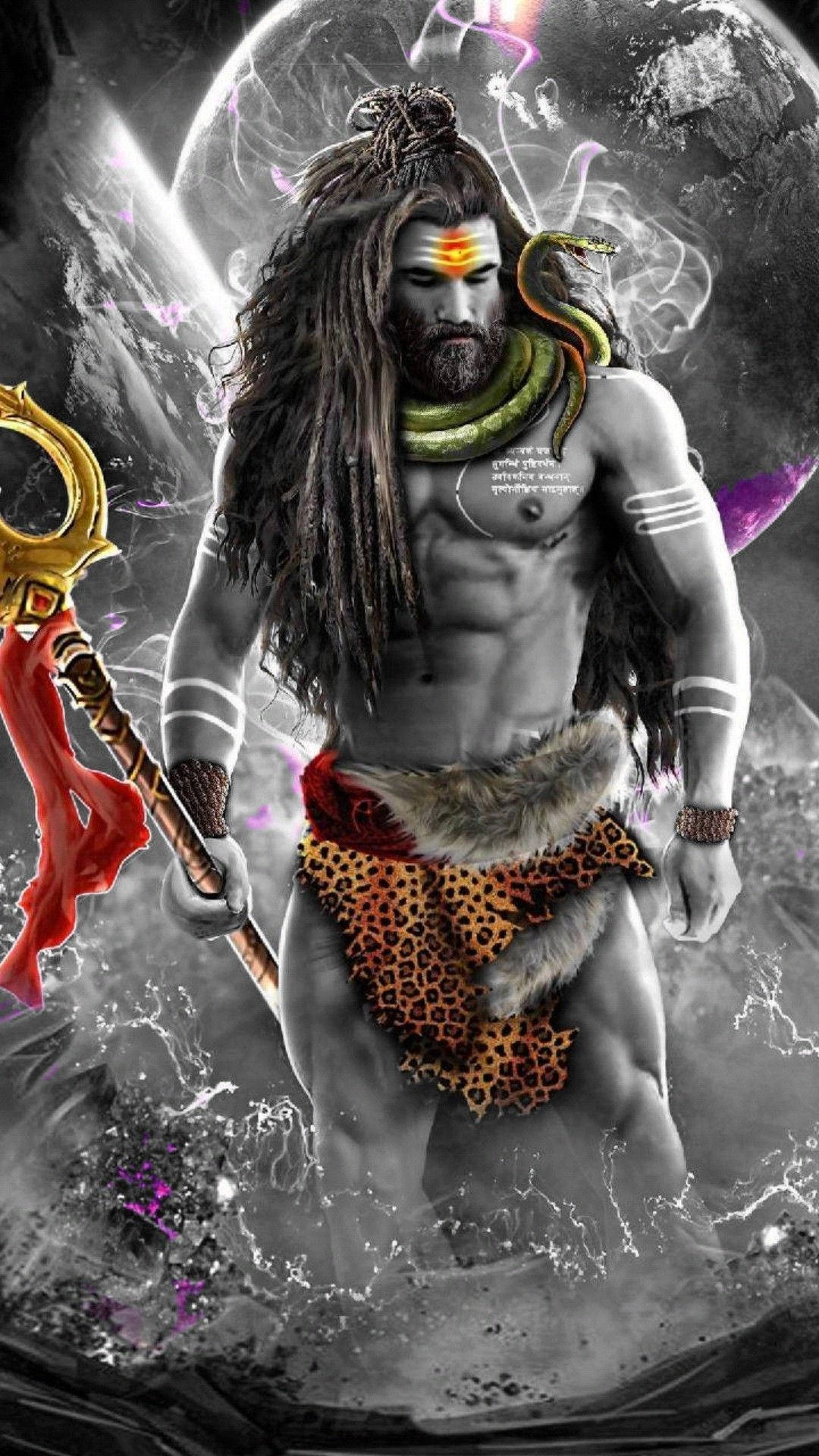 Shiv Tandav Gray Aesthetic Galaxy Background