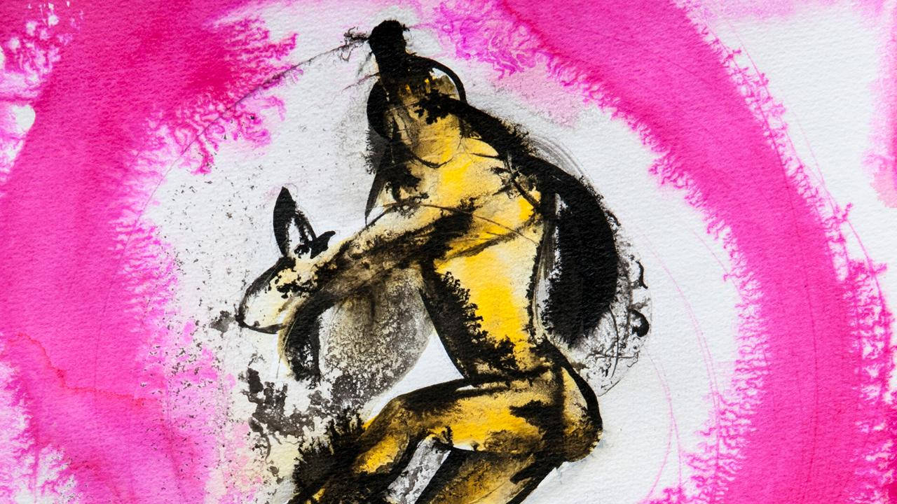 Shiv Tandav Shiva Yellow And Pink Painting Background