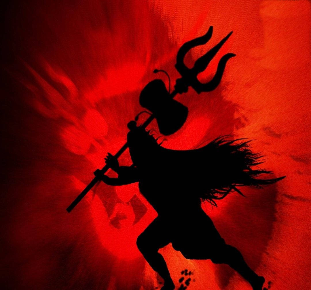 Shiv Tandav Silhouette Red Aesthetic