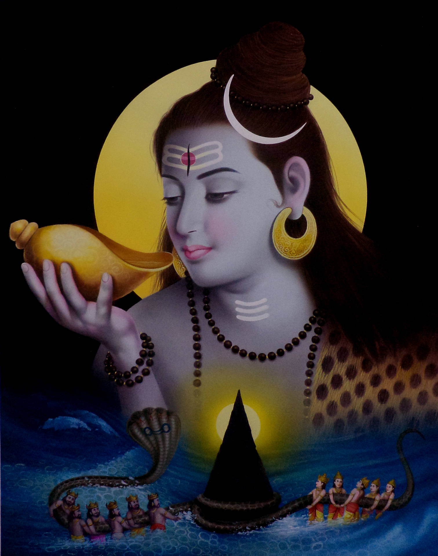Shiva And Lamp Background