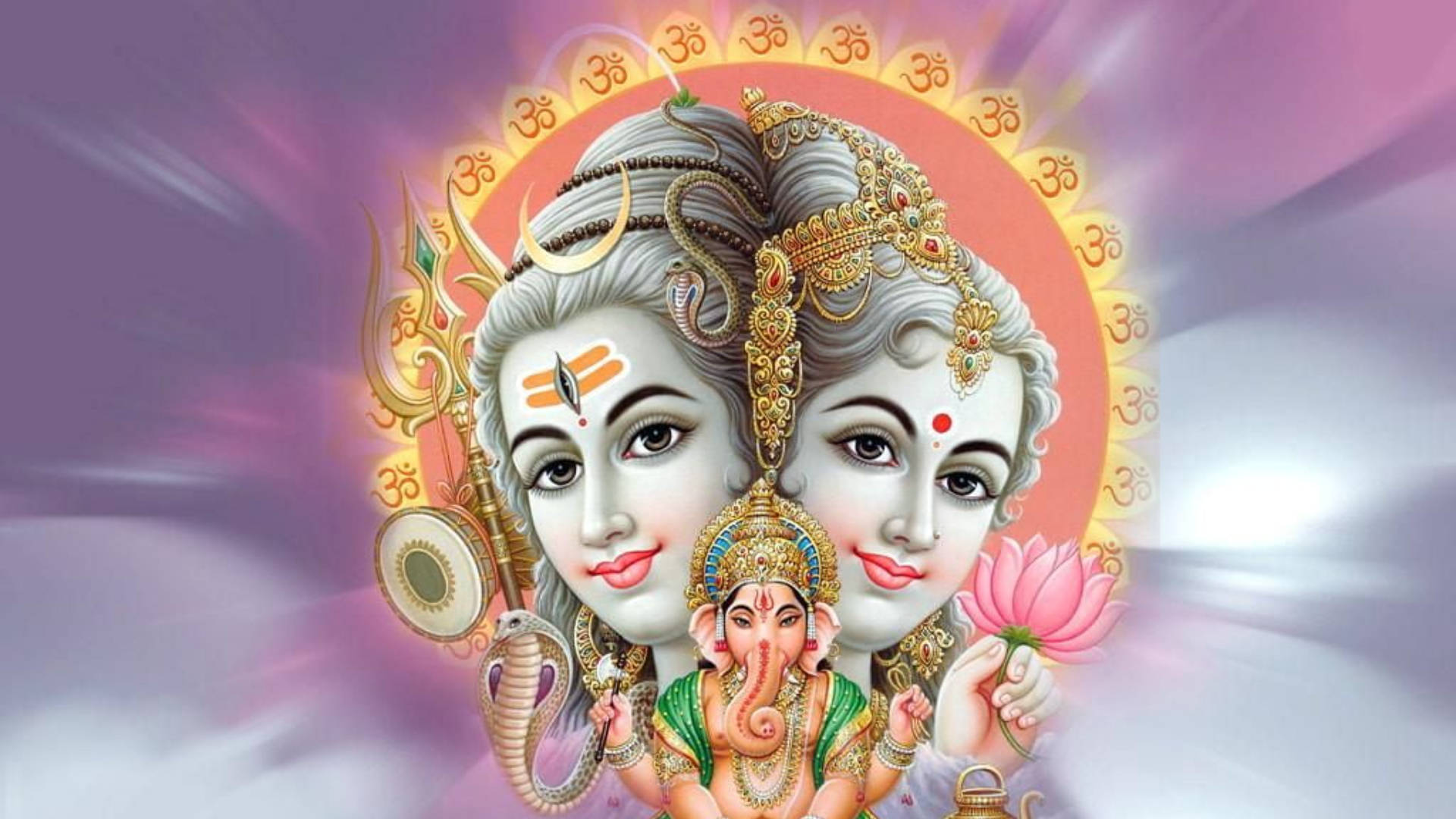 Shiva And Parvati God Full Hd Background