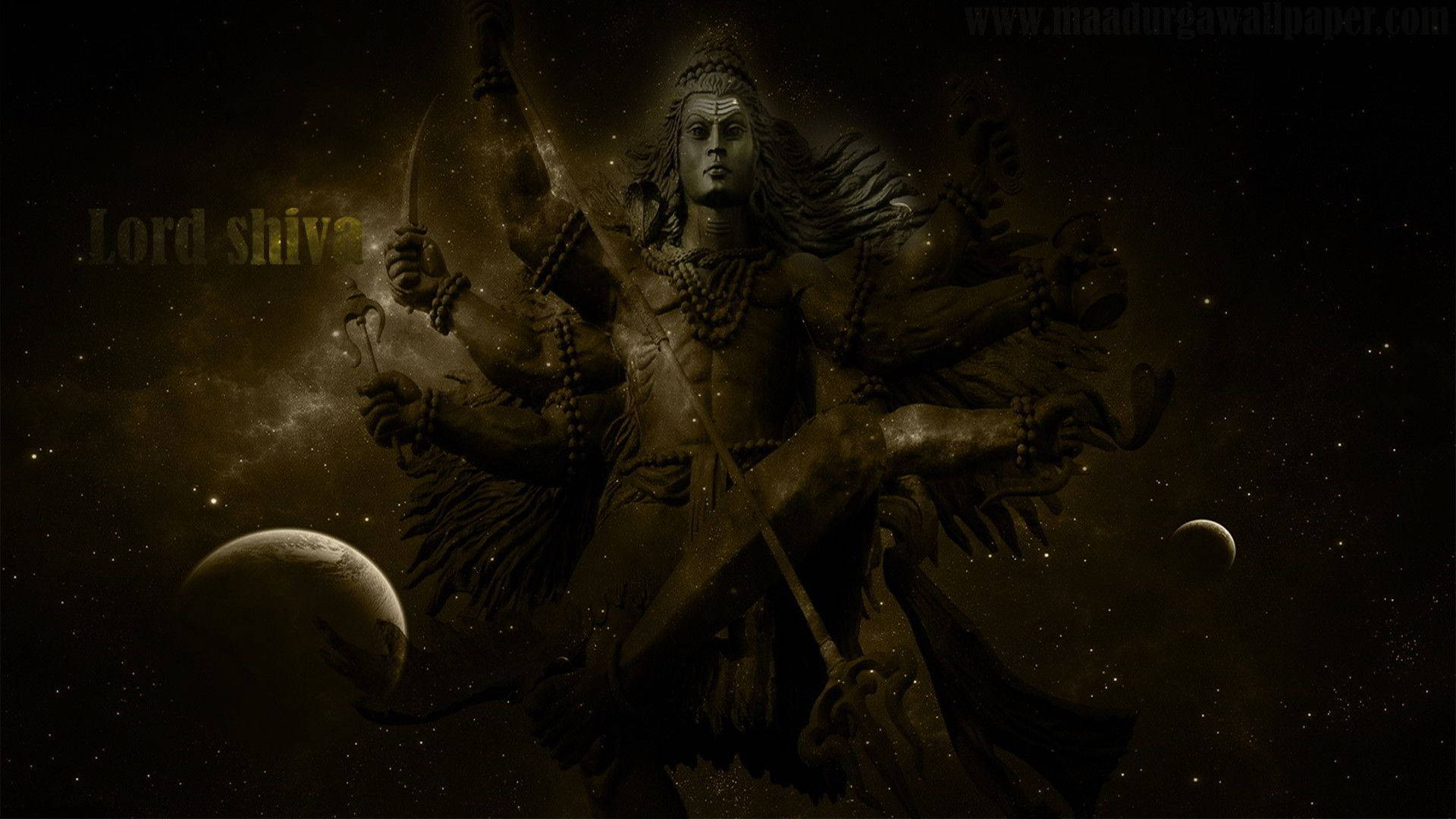 Shiva Black Deity With Four Arm