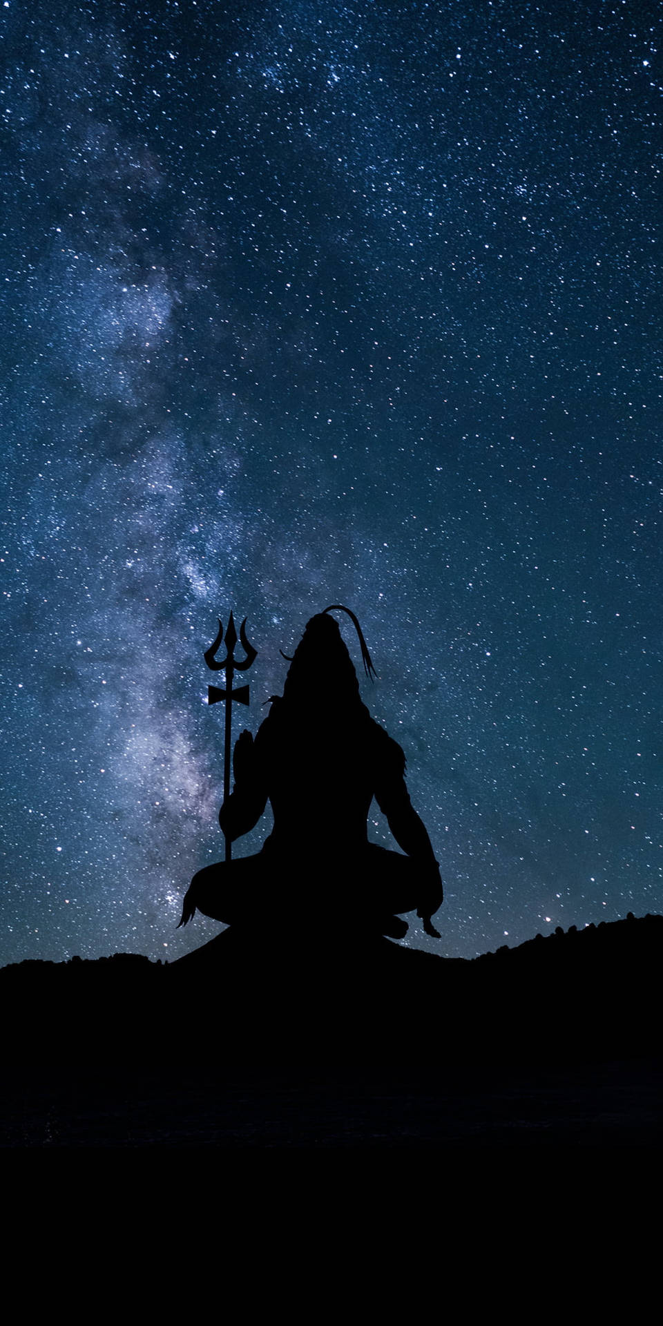 Shiva Black Meditating Under The Stars