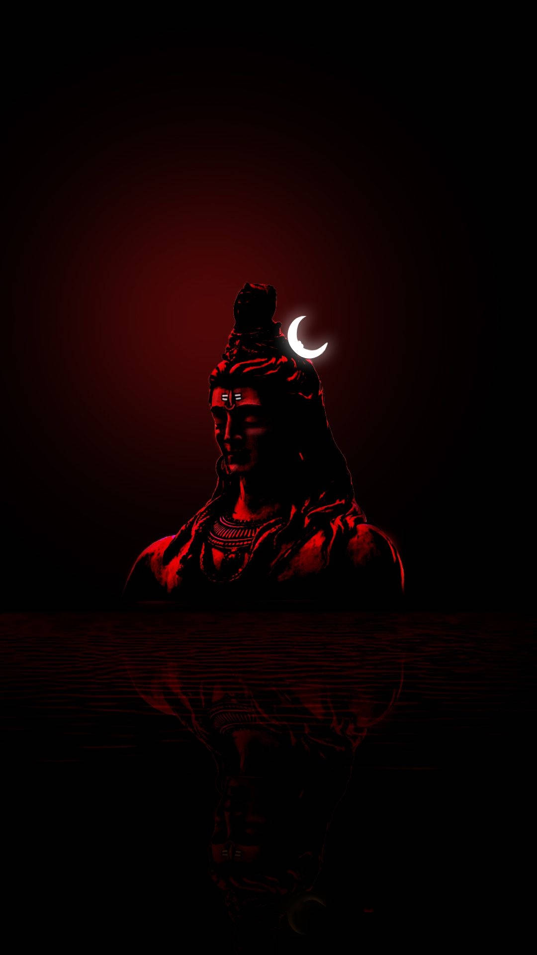 Shiva Black Monochromatic Red Statue
