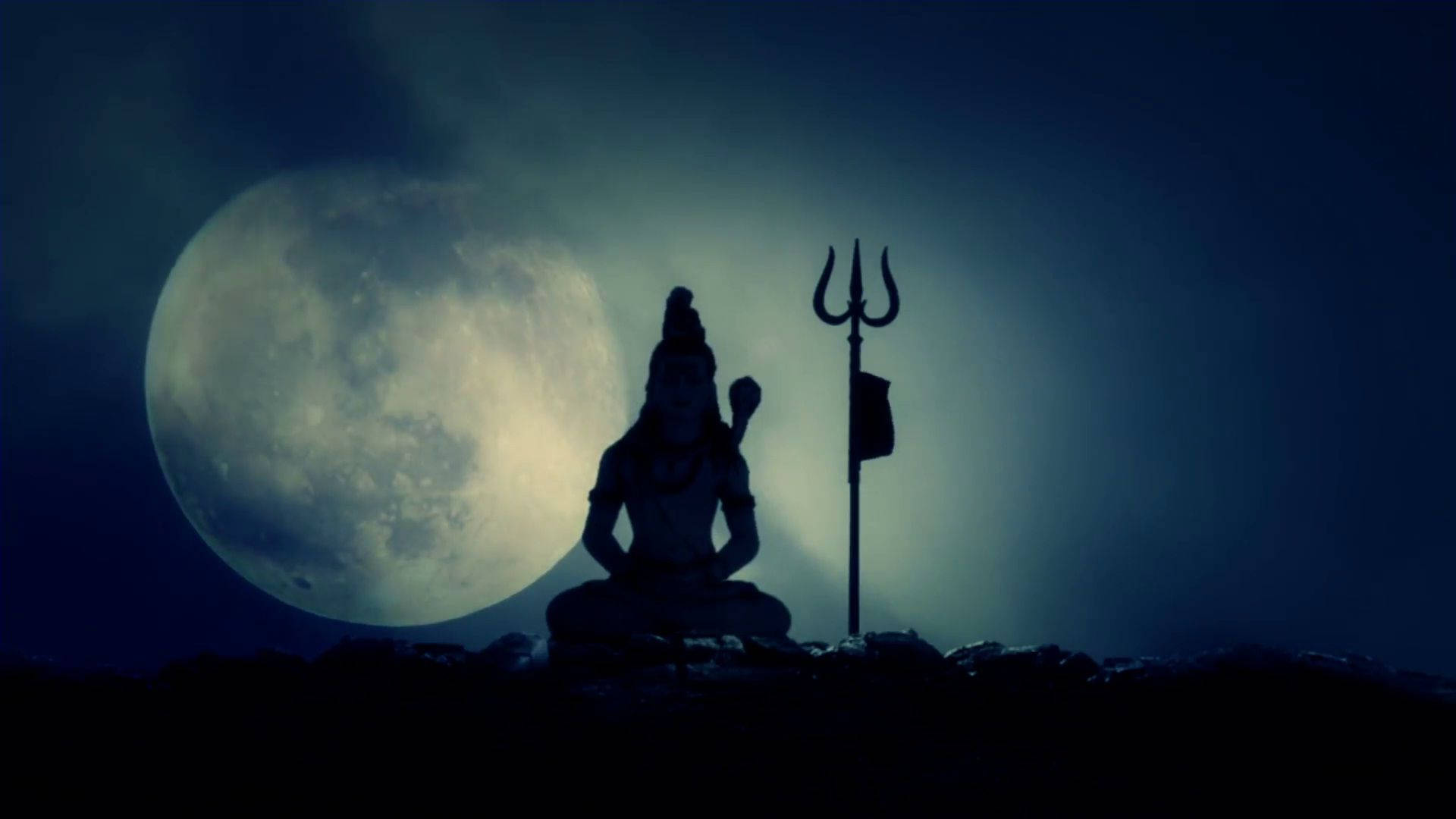 Shiva Black With Trishula Trident